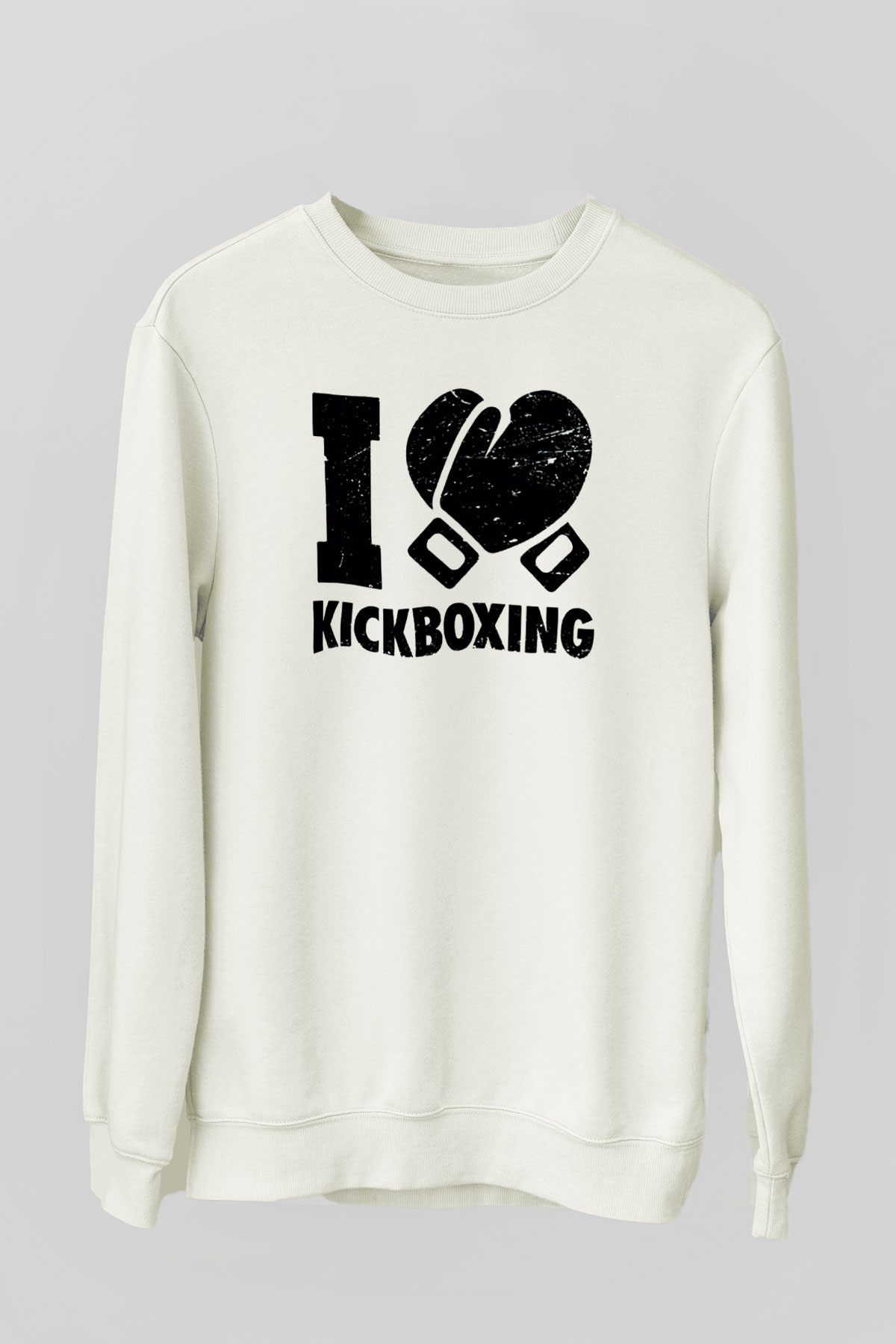 Kick boks Beyaz Unisex Sweatshirt