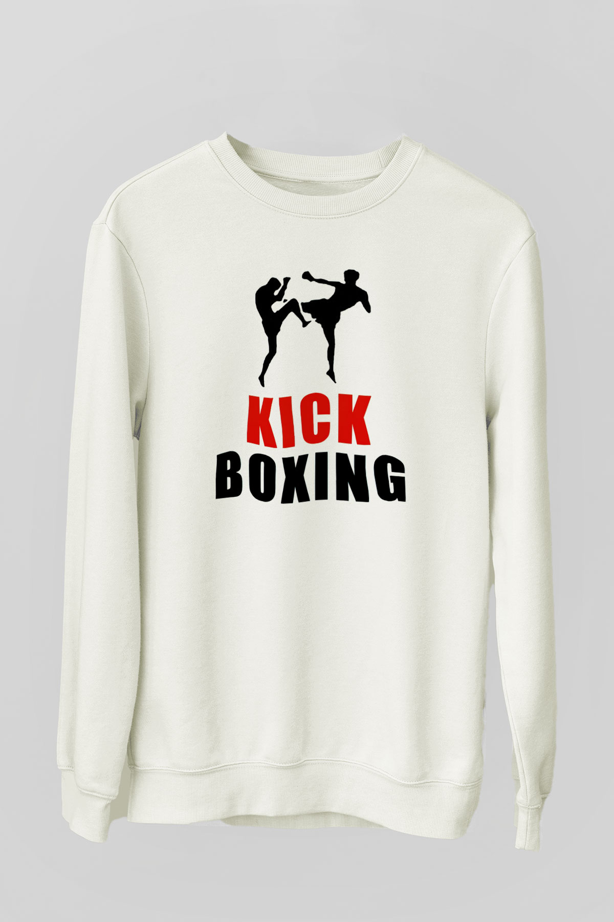 Kick boks Beyaz Unisex Sweatshirt