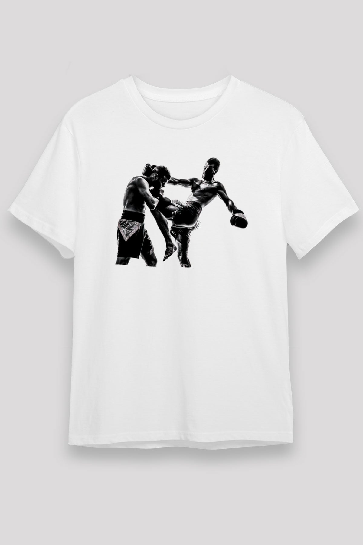Kick boks Beyaz Unisex Tişört T-Shirt - TişörtFabrikası
