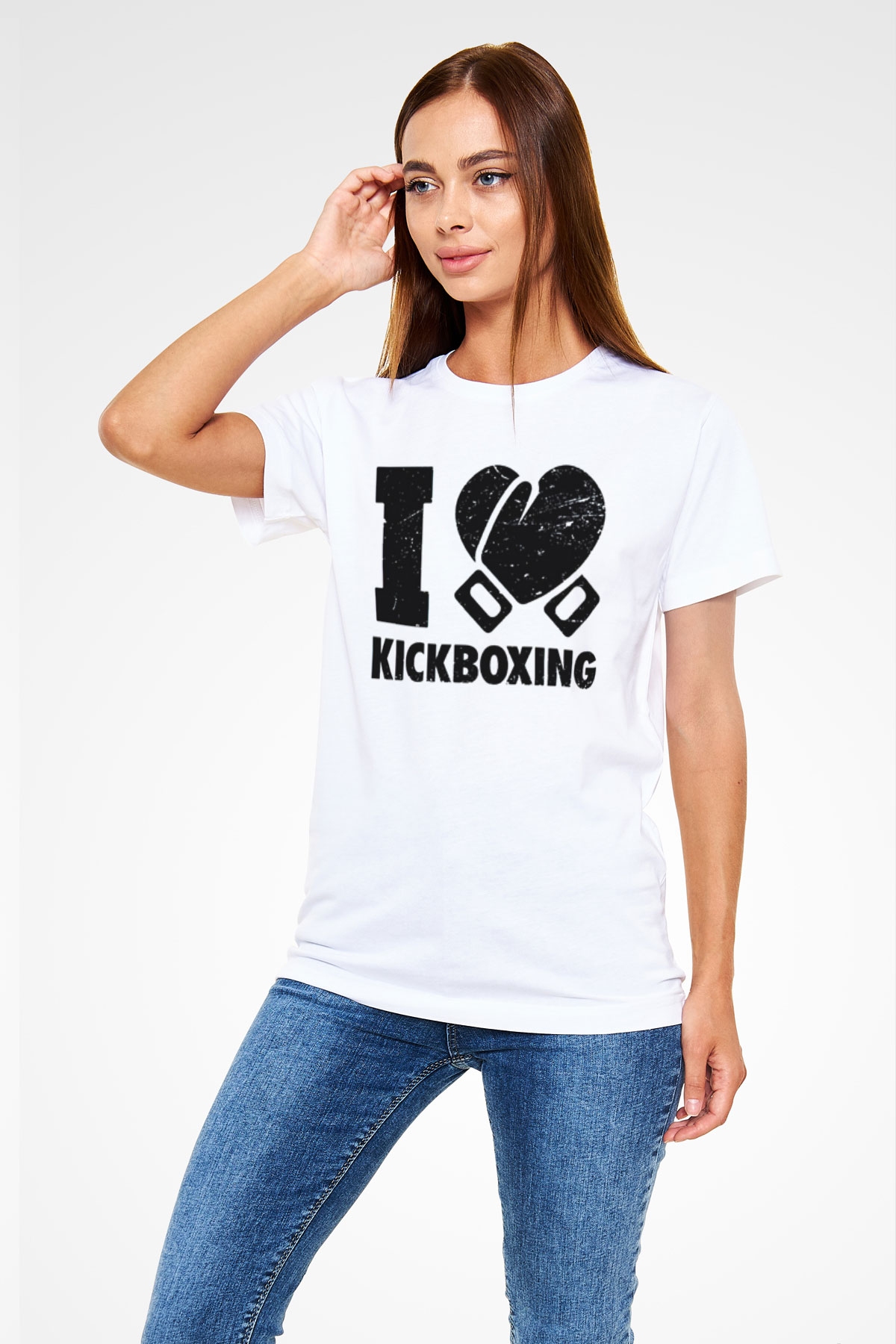 Kick boks Beyaz Unisex Tişört T-Shirt - TişörtFabrikası