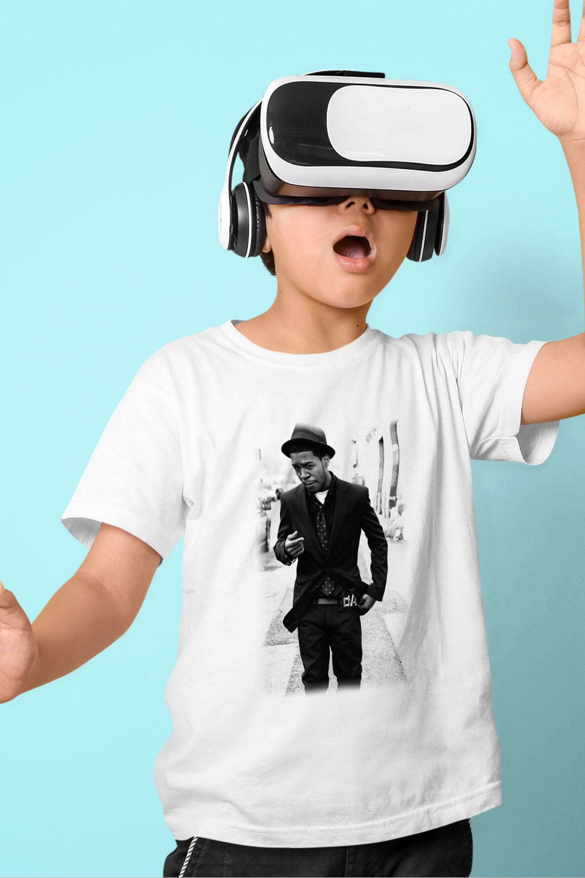 Kid Cudi Baskılı Beyaz Unisex Çocuk Tişört