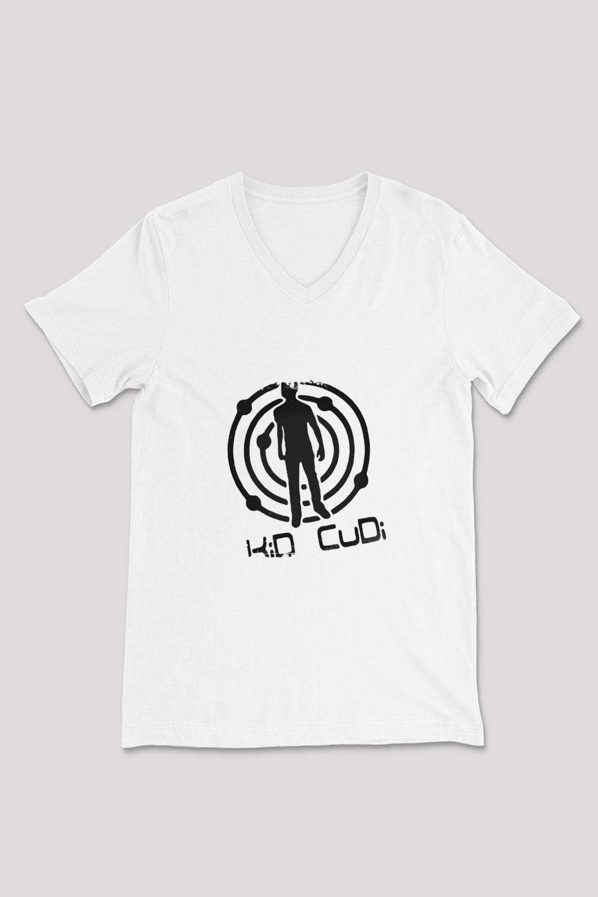 Kid Cudi Baskılı Beyaz V Yaka Unisex Tişört