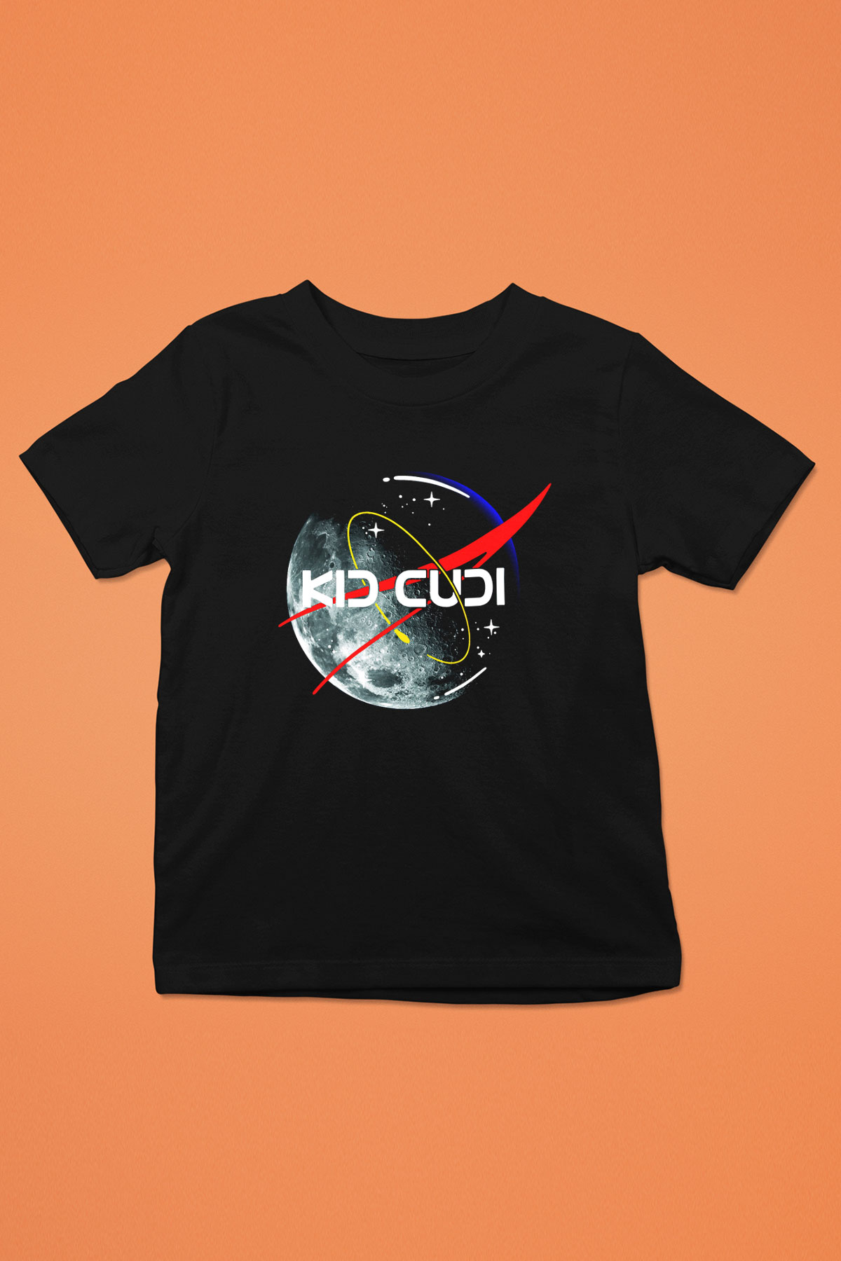 Kid Cudi Baskılı Siyah Unisex Çocuk Tişört