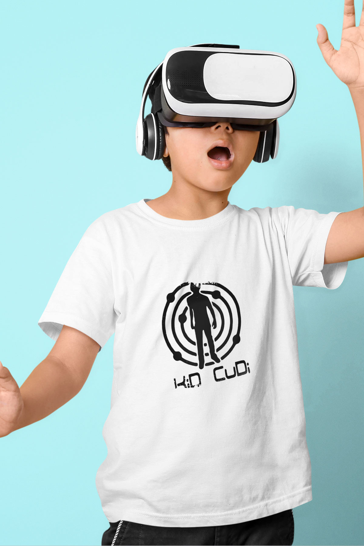 Kid Cudi Baskılı Unisex Beyaz Çocuk Tişört
