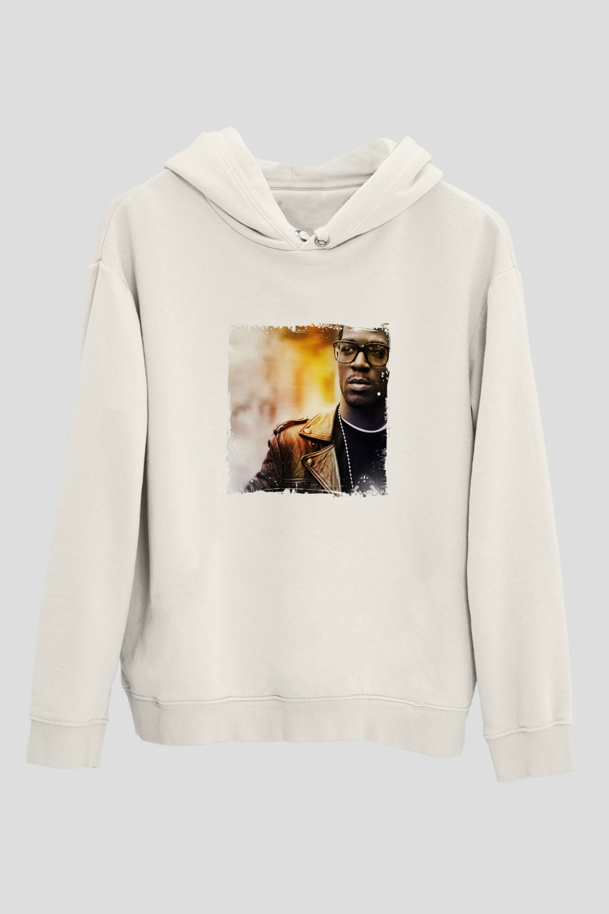 Kid Cudi Baskılı Unisex Beyaz Kapüşonlu Sweatshirt