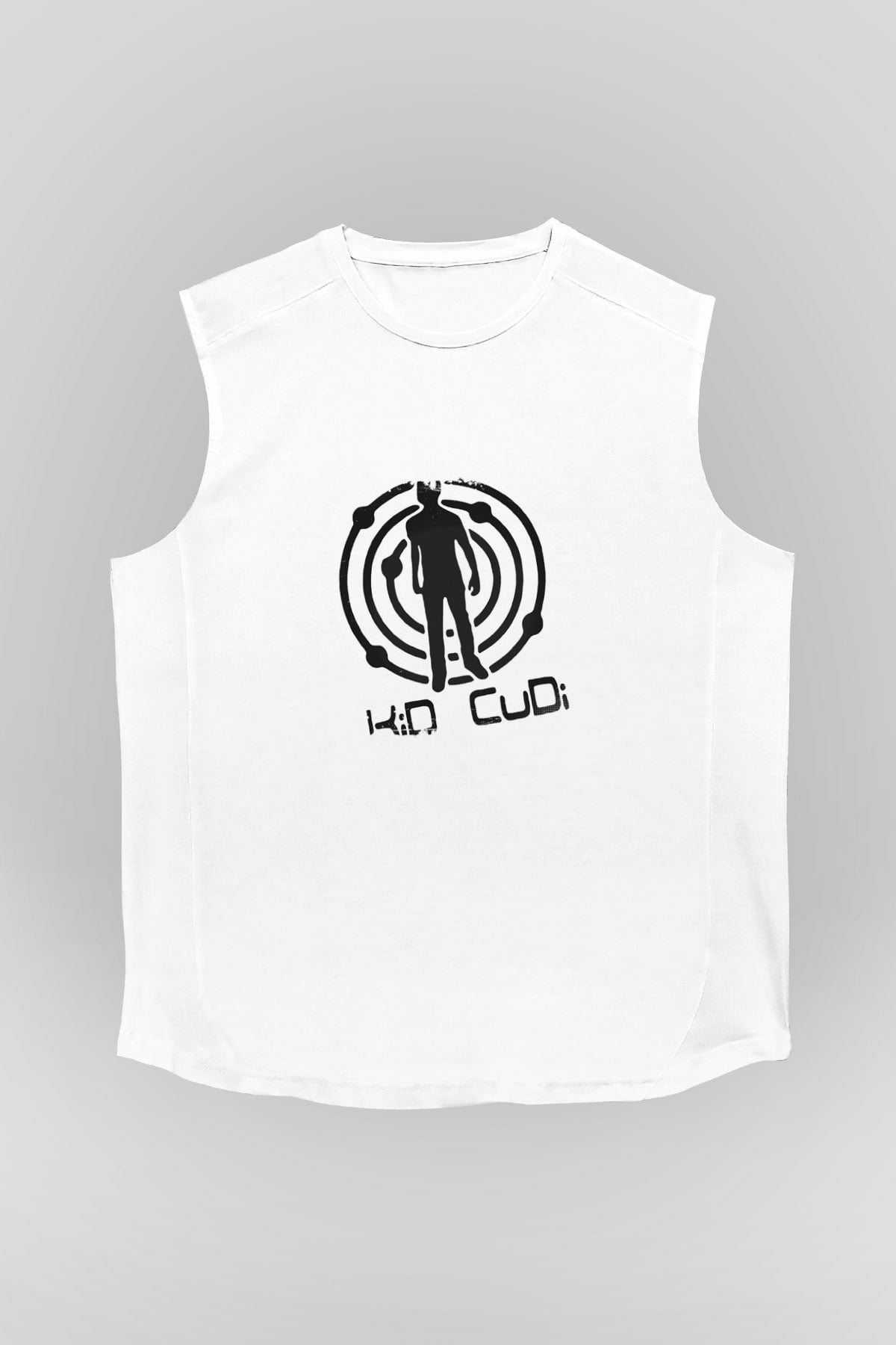 Kid Cudi Baskılı Unisex Beyaz Kolsuz Tişört