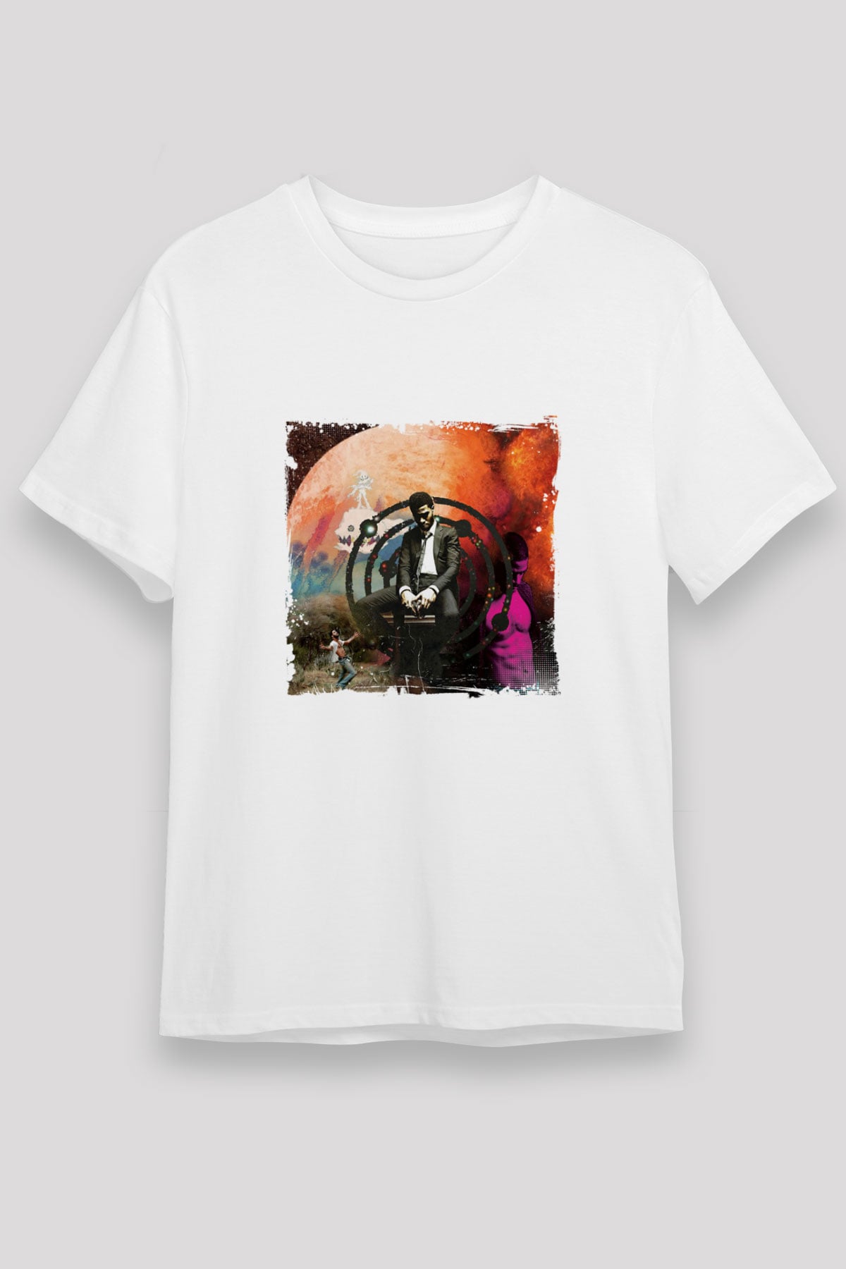 Kid Cudi Baskılı Unisex Beyaz Tişört