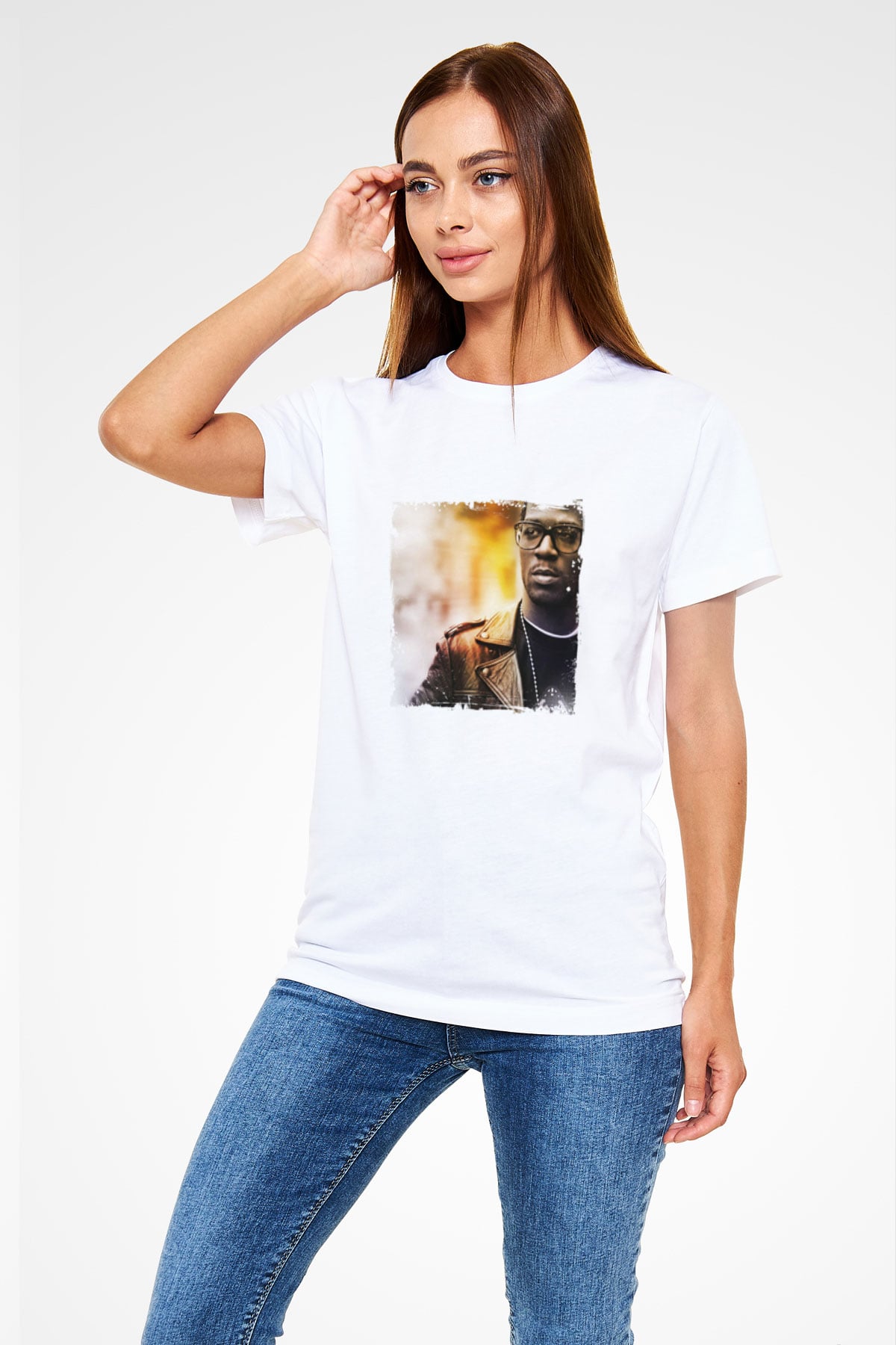 Kid Cudi Baskılı Unisex Beyaz Tişört