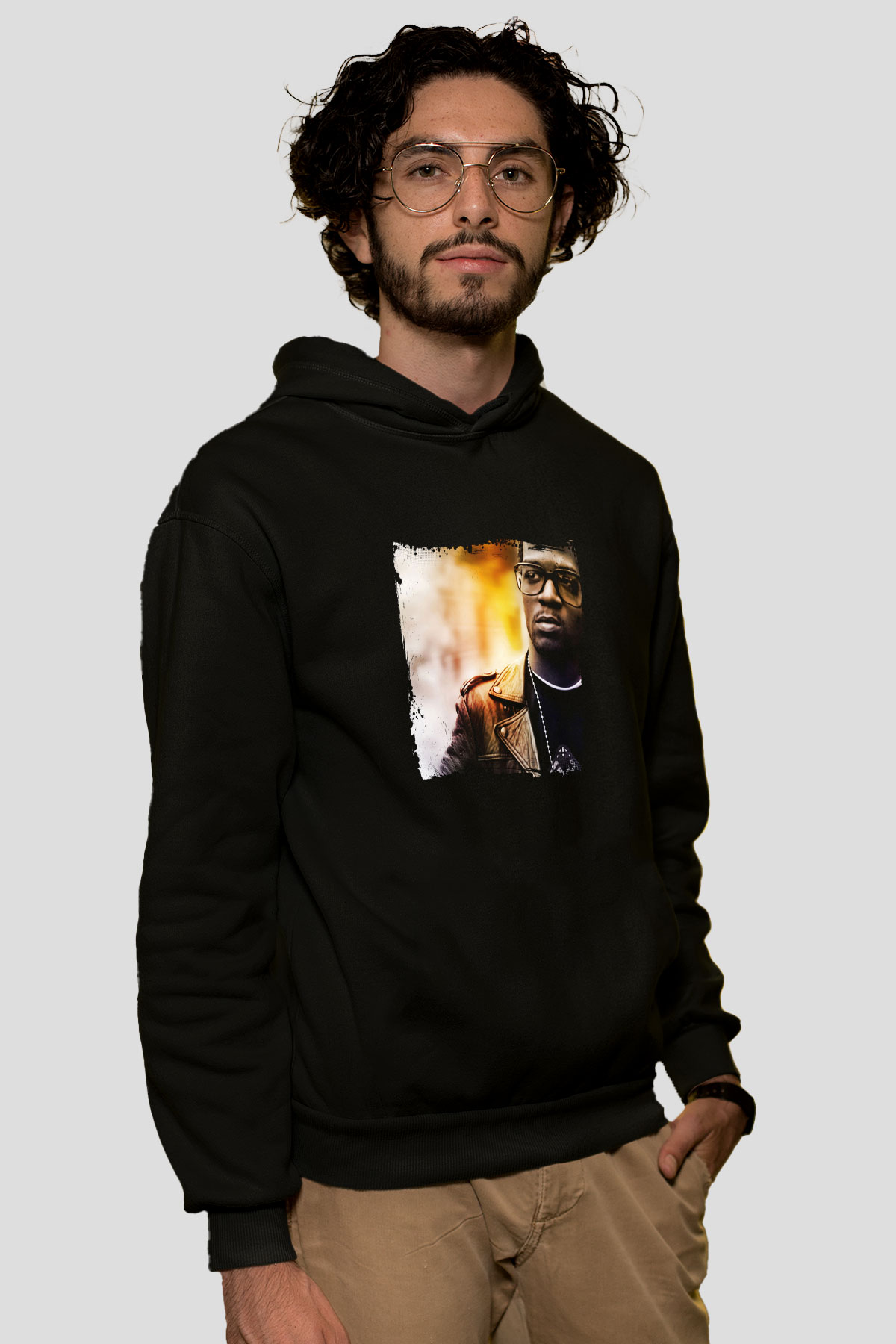 Kid Cudi Baskılı Unisex Siyah Hoodie