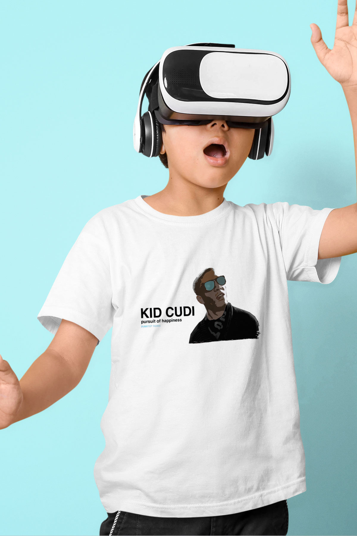 Kid Cudi Beyaz Unisex Çocuk Tişört