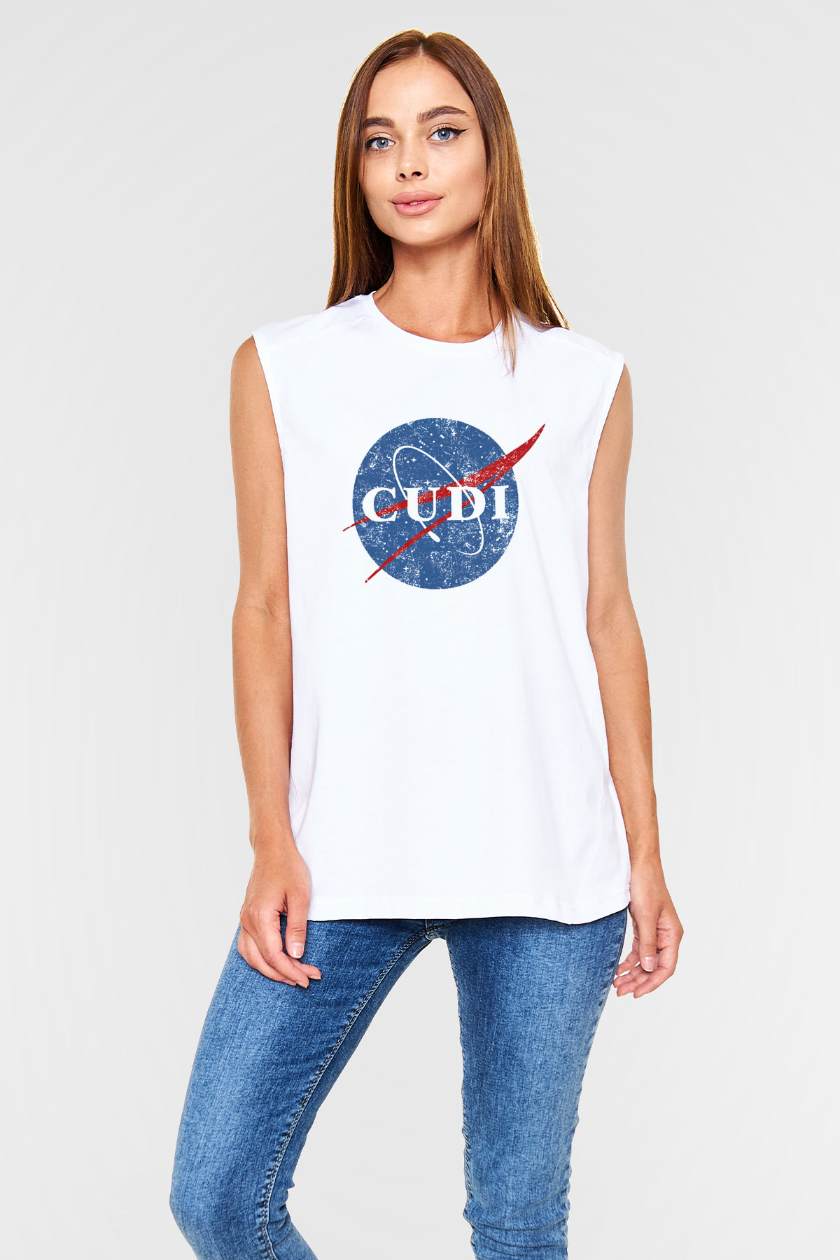 Kid Cudi Beyaz Unisex Kolsuz Tişört