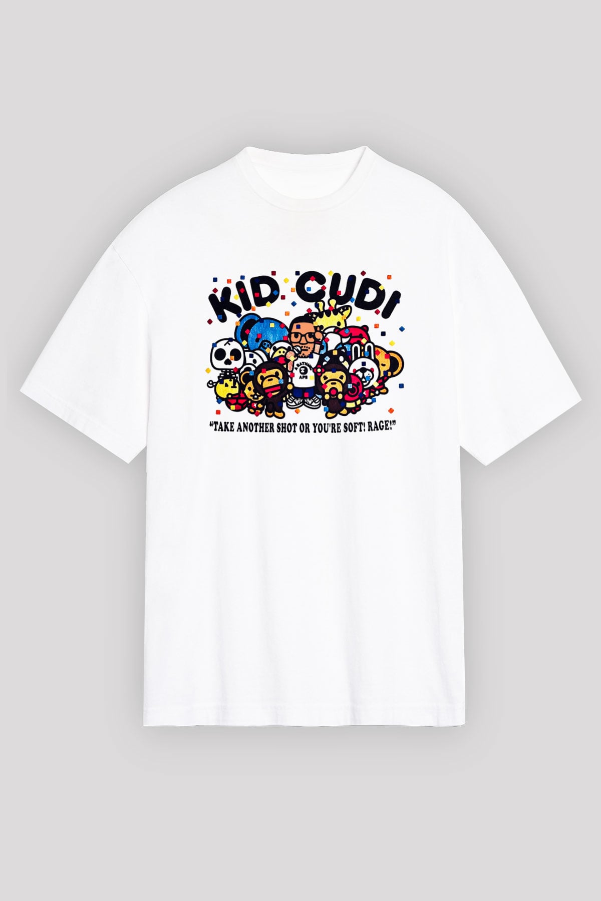 Kid Cudi Beyaz Unisex Oversize Tişört T-Shirt