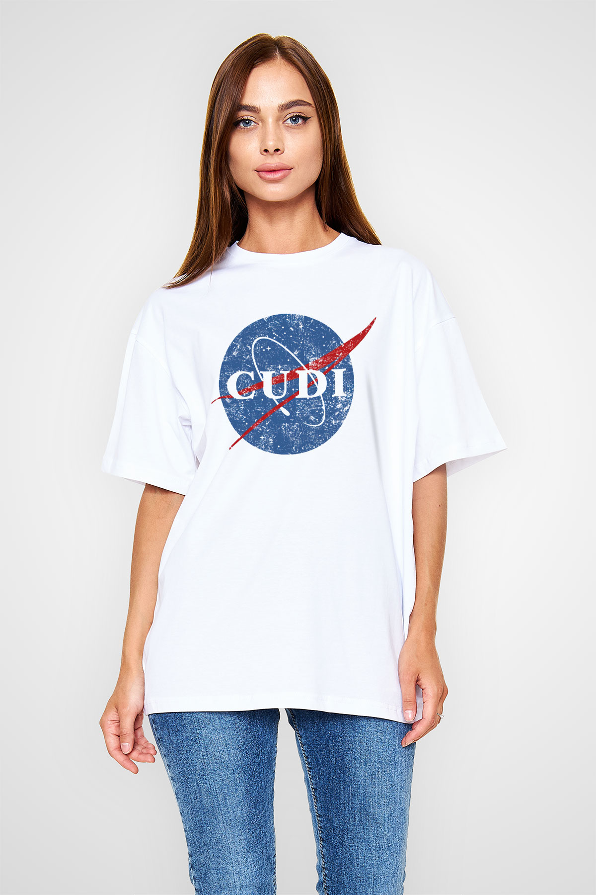 Kid Cudi Beyaz Oversize Tişört Oversize T-shirt - TişörtFabrikası