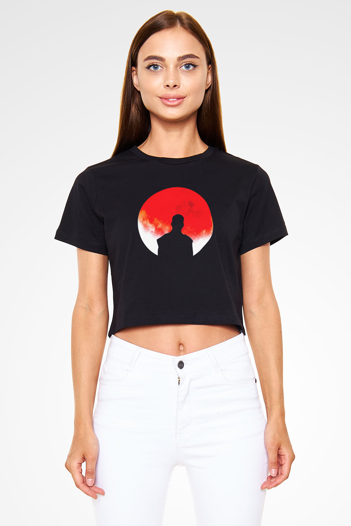 Kid Cudi Siyah  Crop Top Tişört