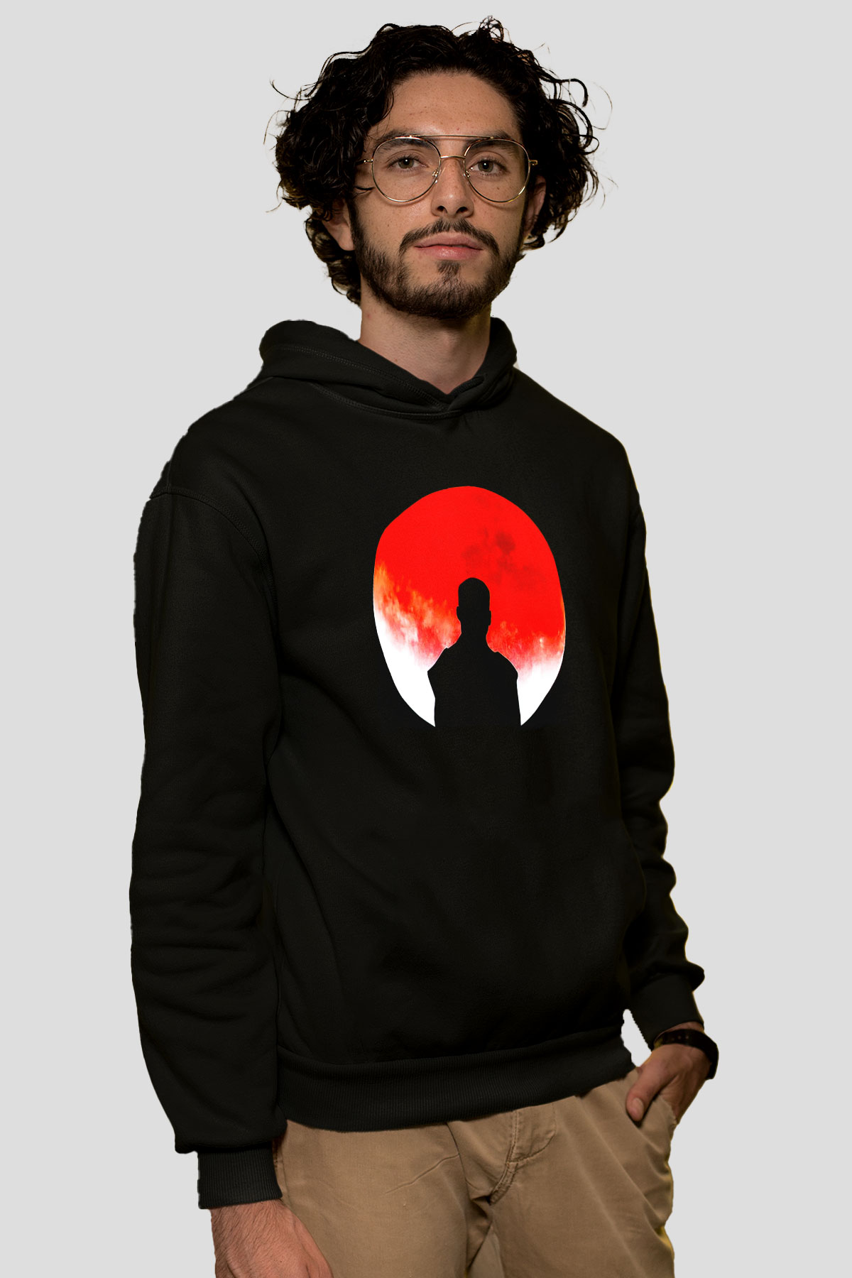 Kid Cudi Siyah Unisex Kapüşonlu Sweatshirt