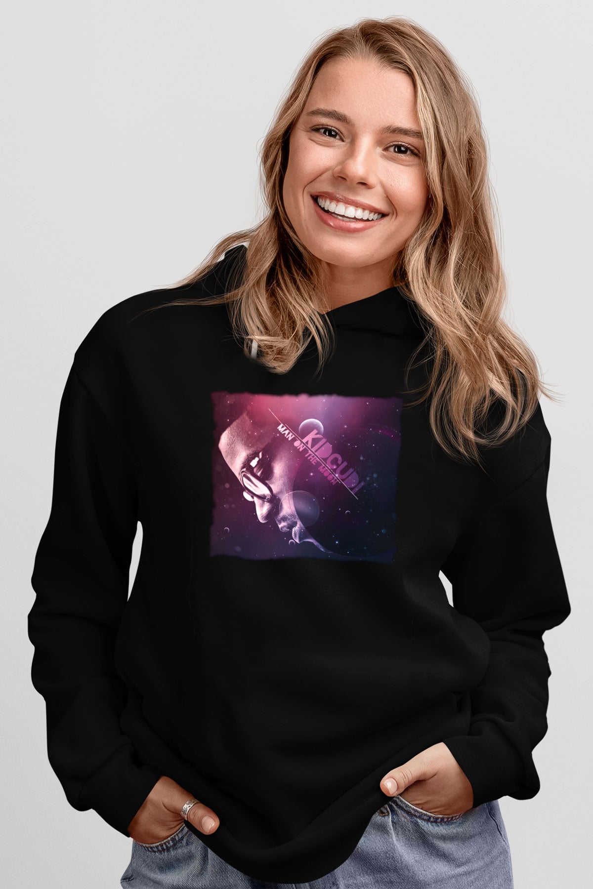 Kid Cudi Siyah Unisex Kapüşonlu Sweatshirt