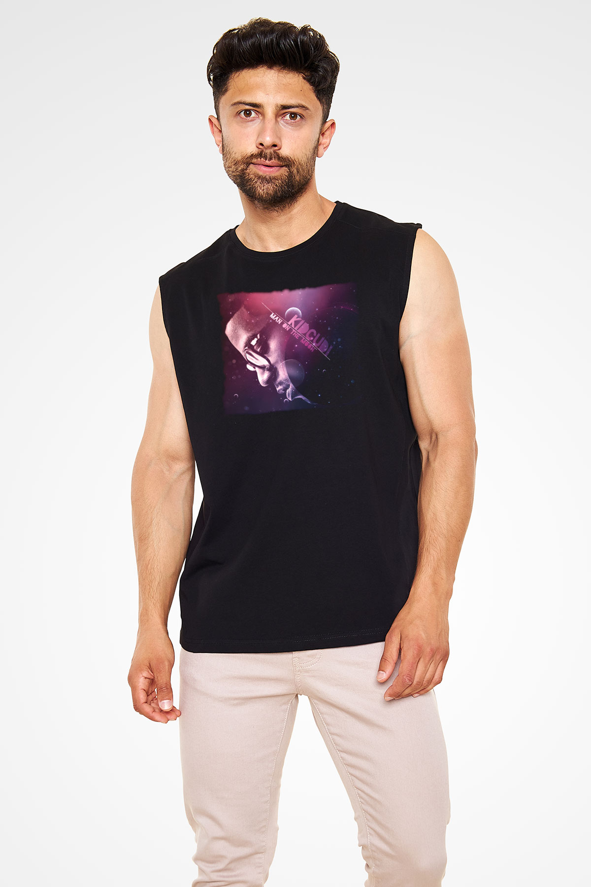 Kid Cudi Siyah Unisex Kolsuz Tişört