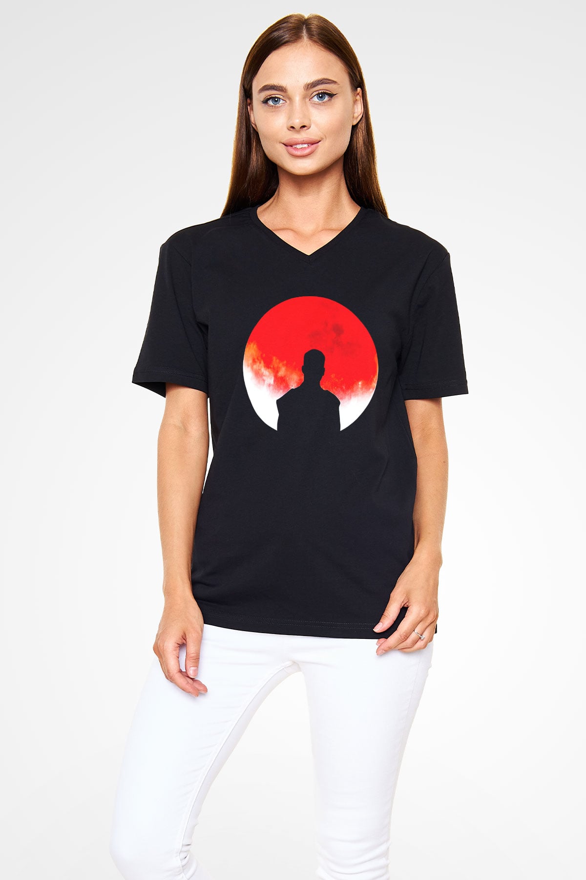 Kid Cudi Siyah Unisex V Yaka Tişört