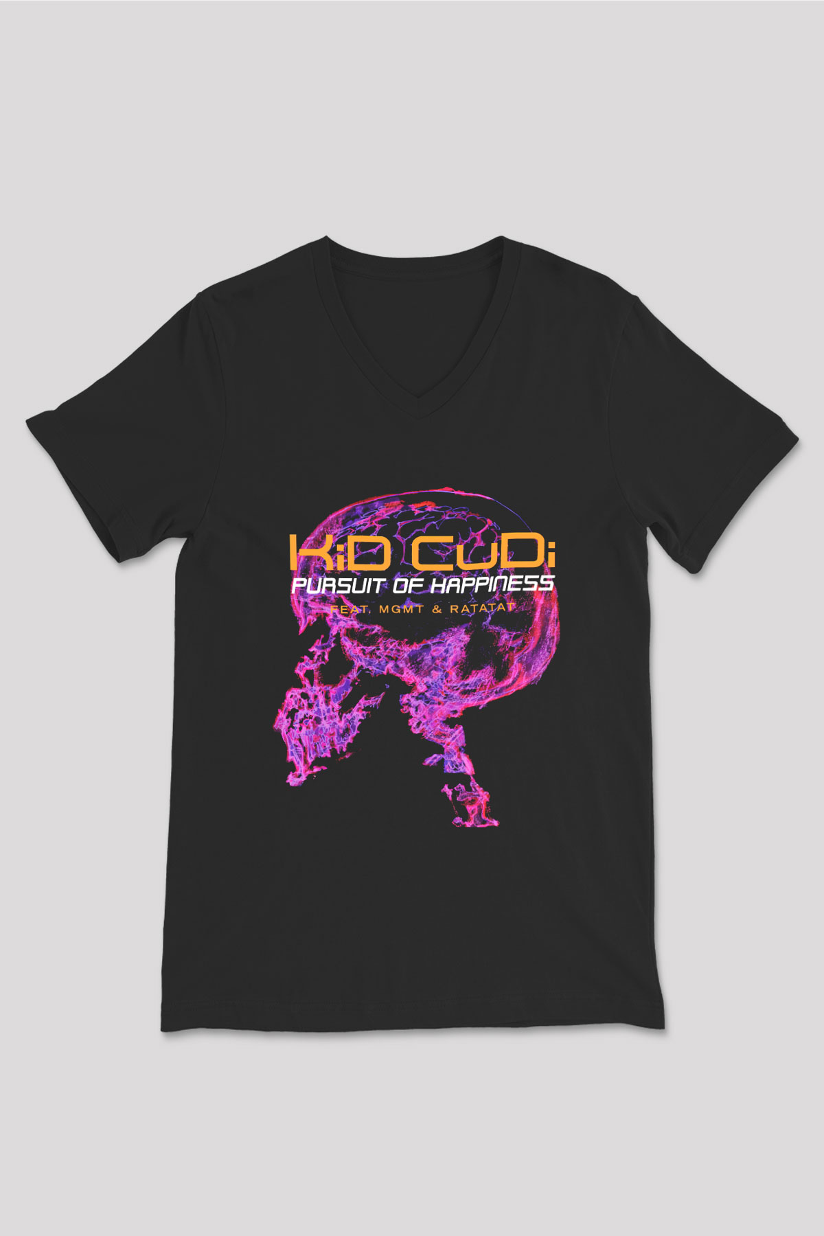 Kid Cudi Siyah Unisex V Yaka Tişört T-Shirt