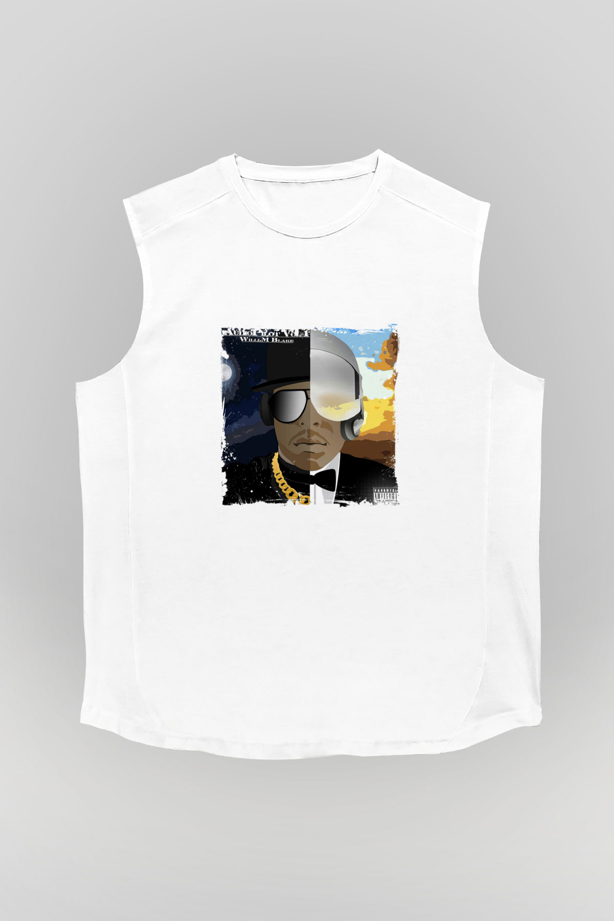 Kid n Play Baskılı Unisex Beyaz Kolsuz Tişört