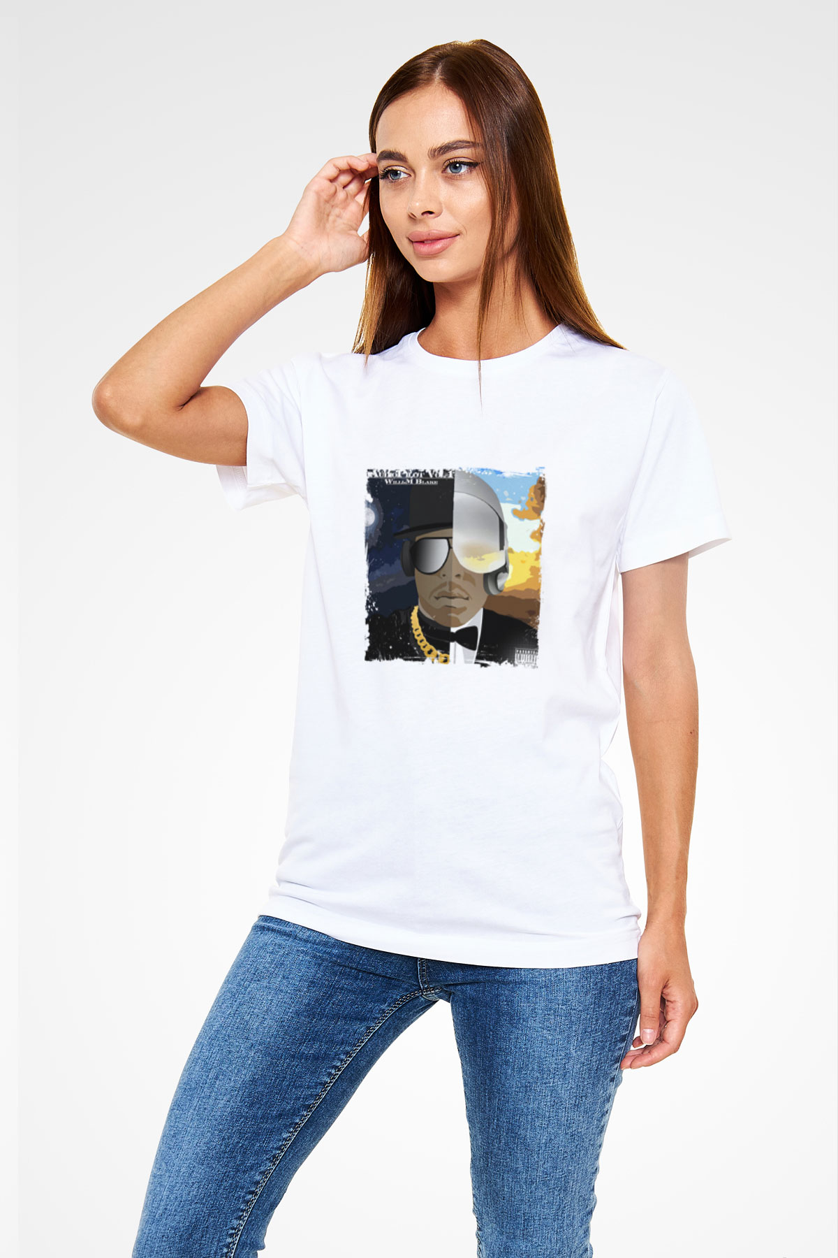 Kid n Play Baskılı Unisex Beyaz Tişört