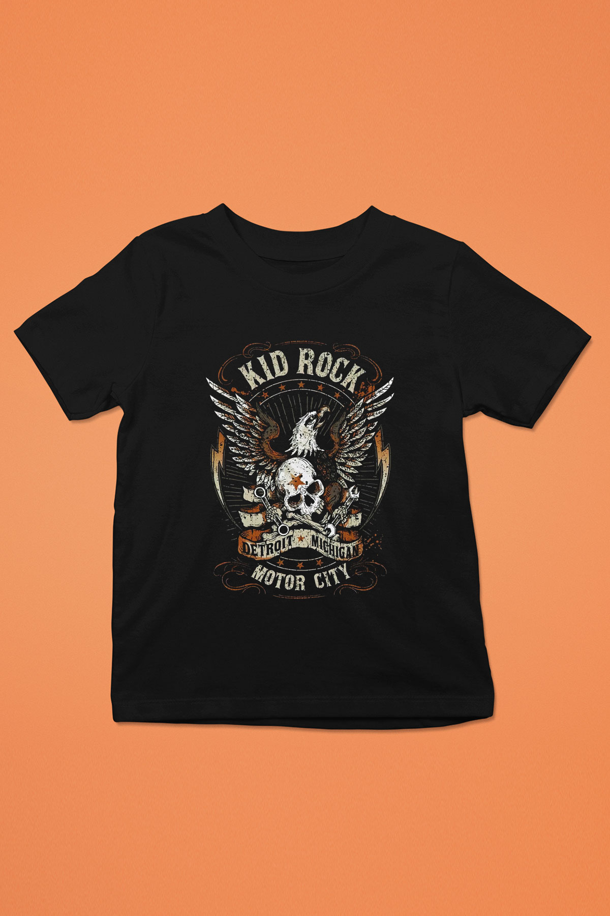 Kid Rock Baskılı Siyah Unisex Çocuk Tişört