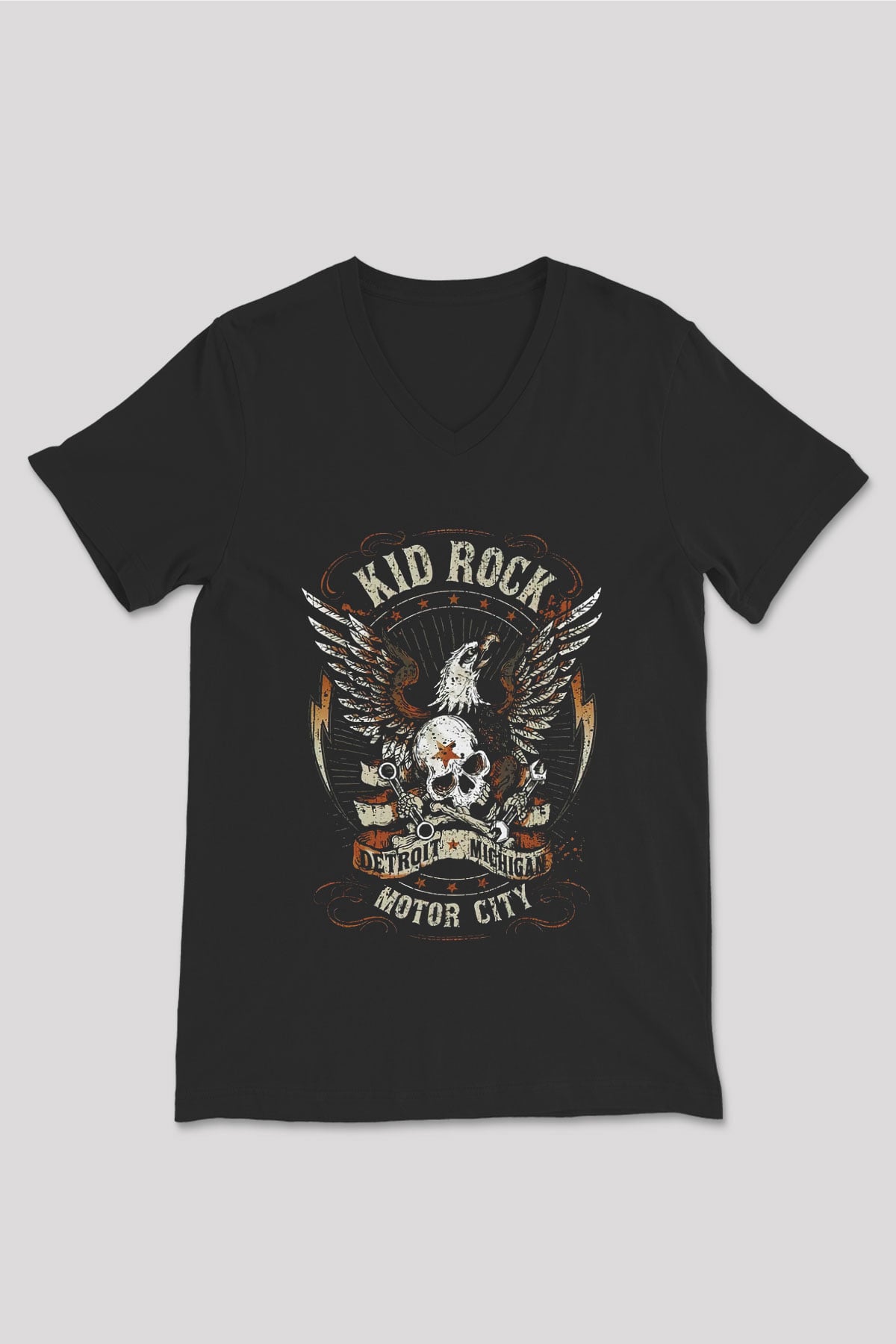 Kid Rock Siyah Unisex V Yaka Tişört T-Shirt