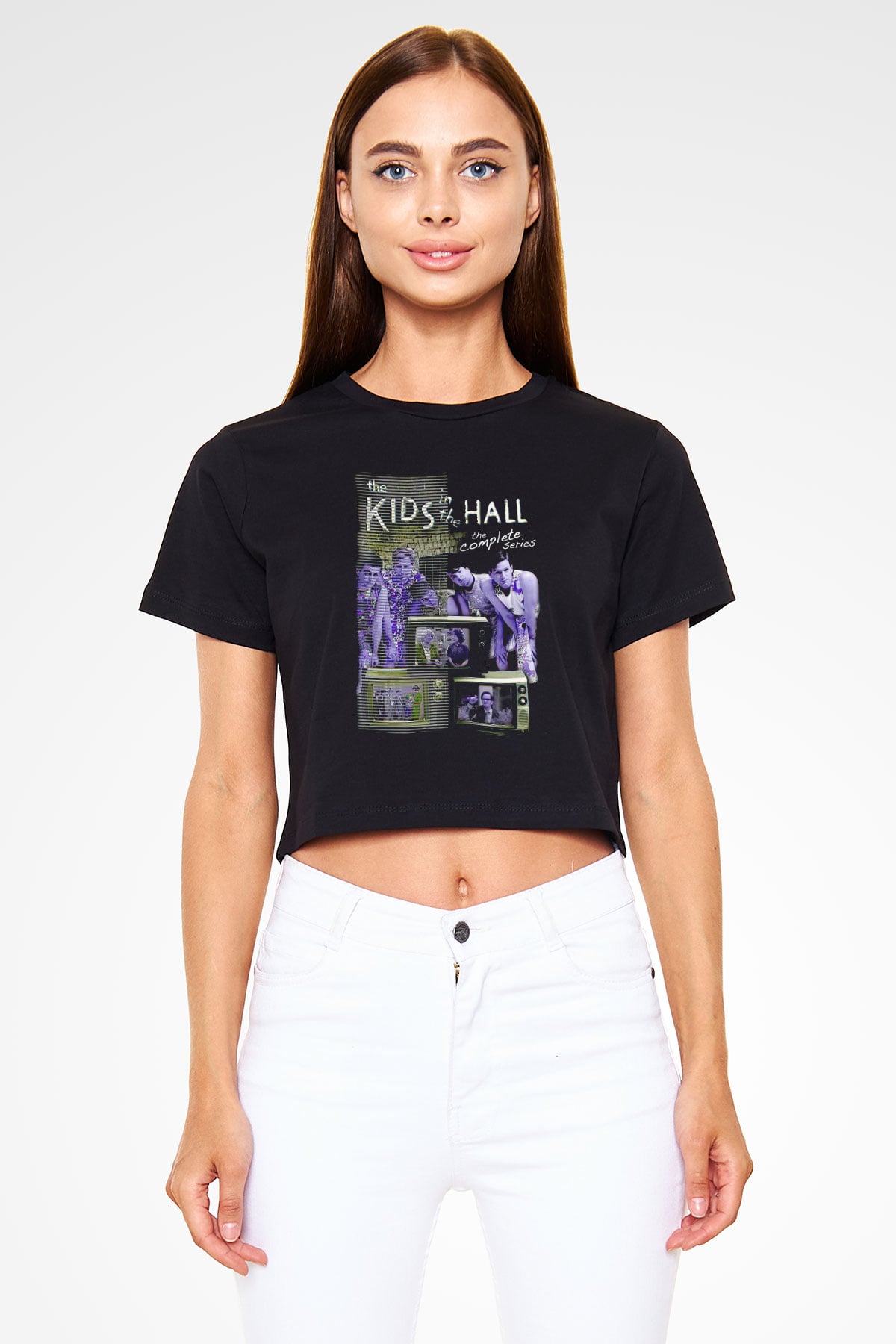 Kids in the Hall Siyah  Crop Top Tişört