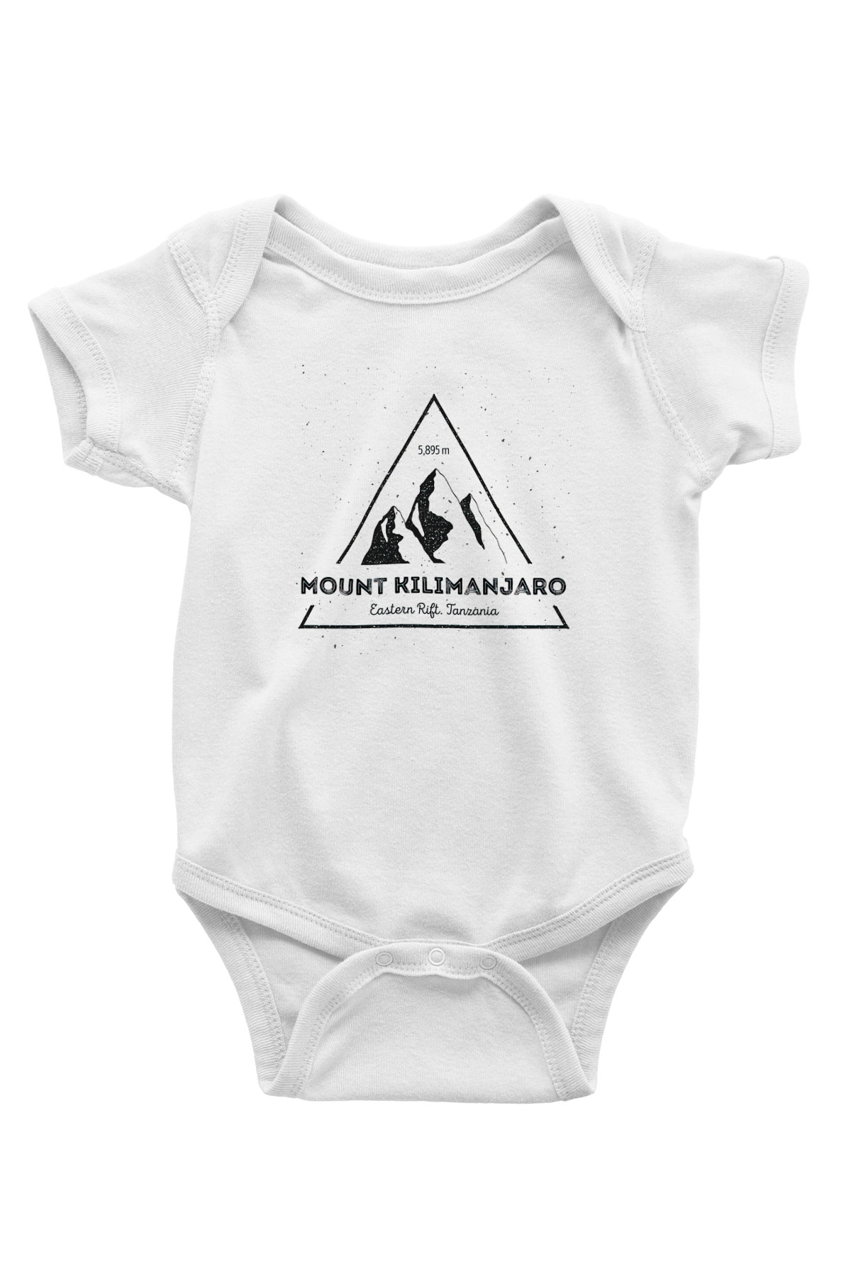 Kilimanjaro Baskılı Beyaz Unisex Bebek Body - Zıbın