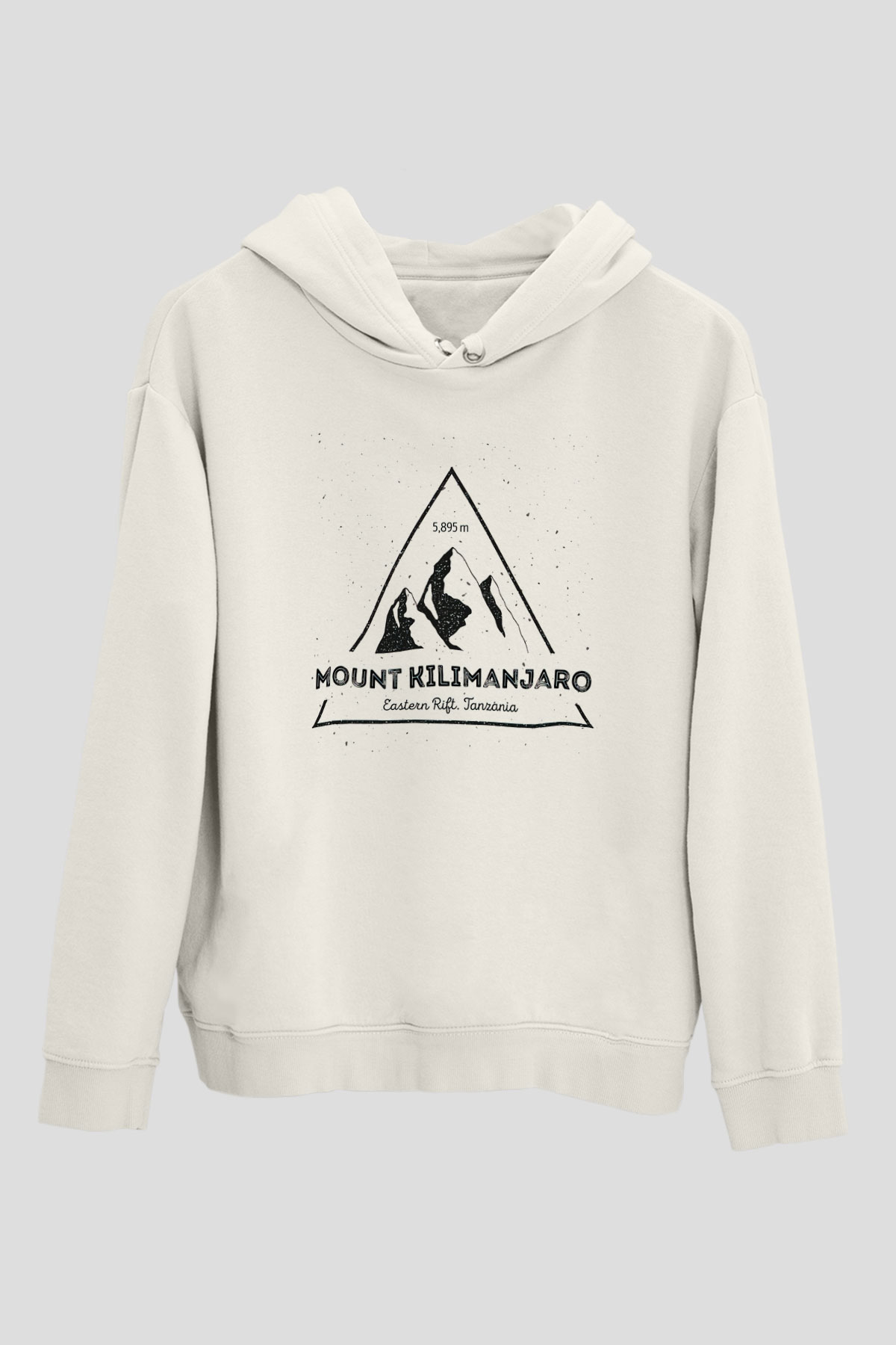 Kilimanjaro Beyaz Unisex Kapşonlu Sweatshirt