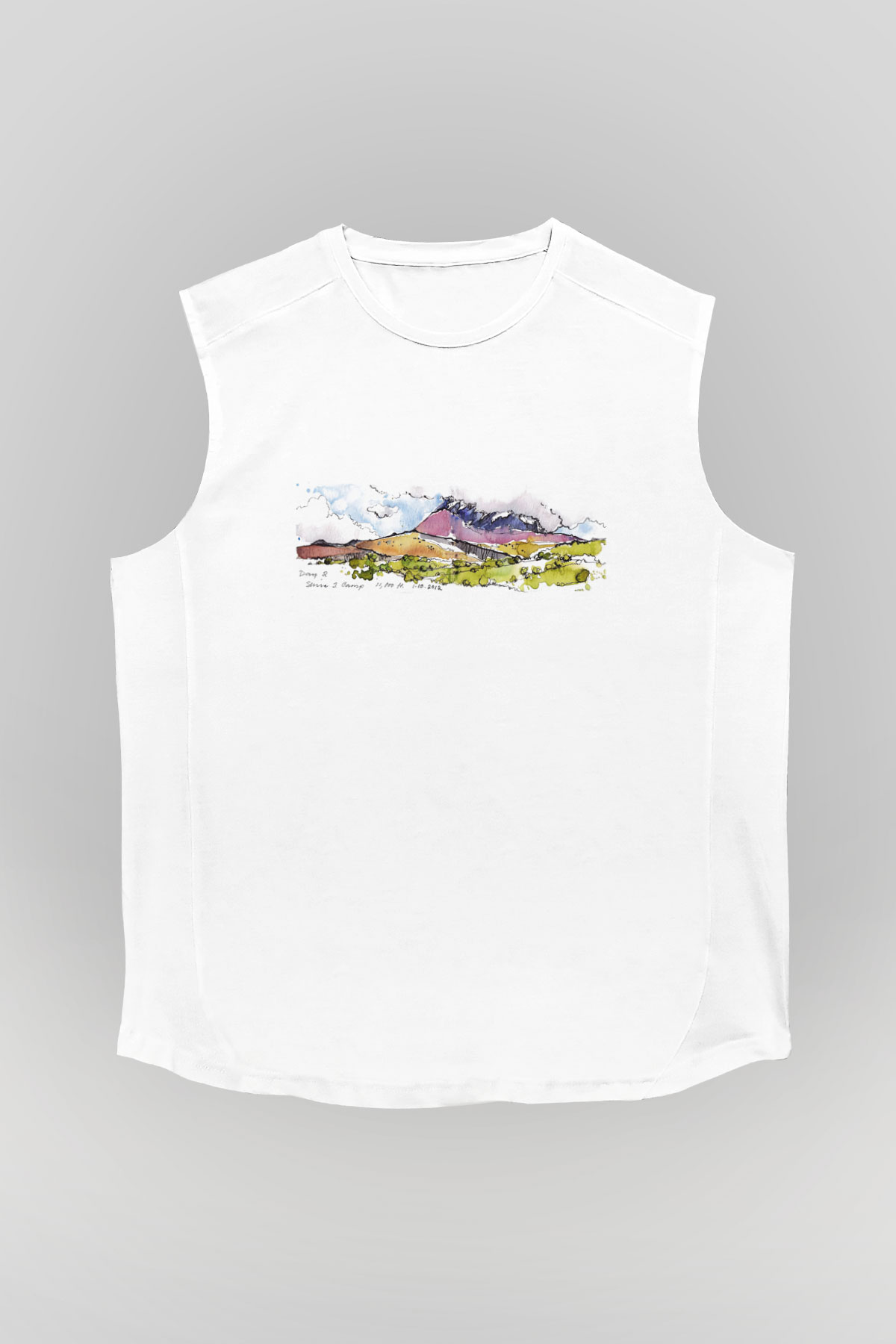 Kilimanjaro Beyaz Unisex Kolsuz Tişört