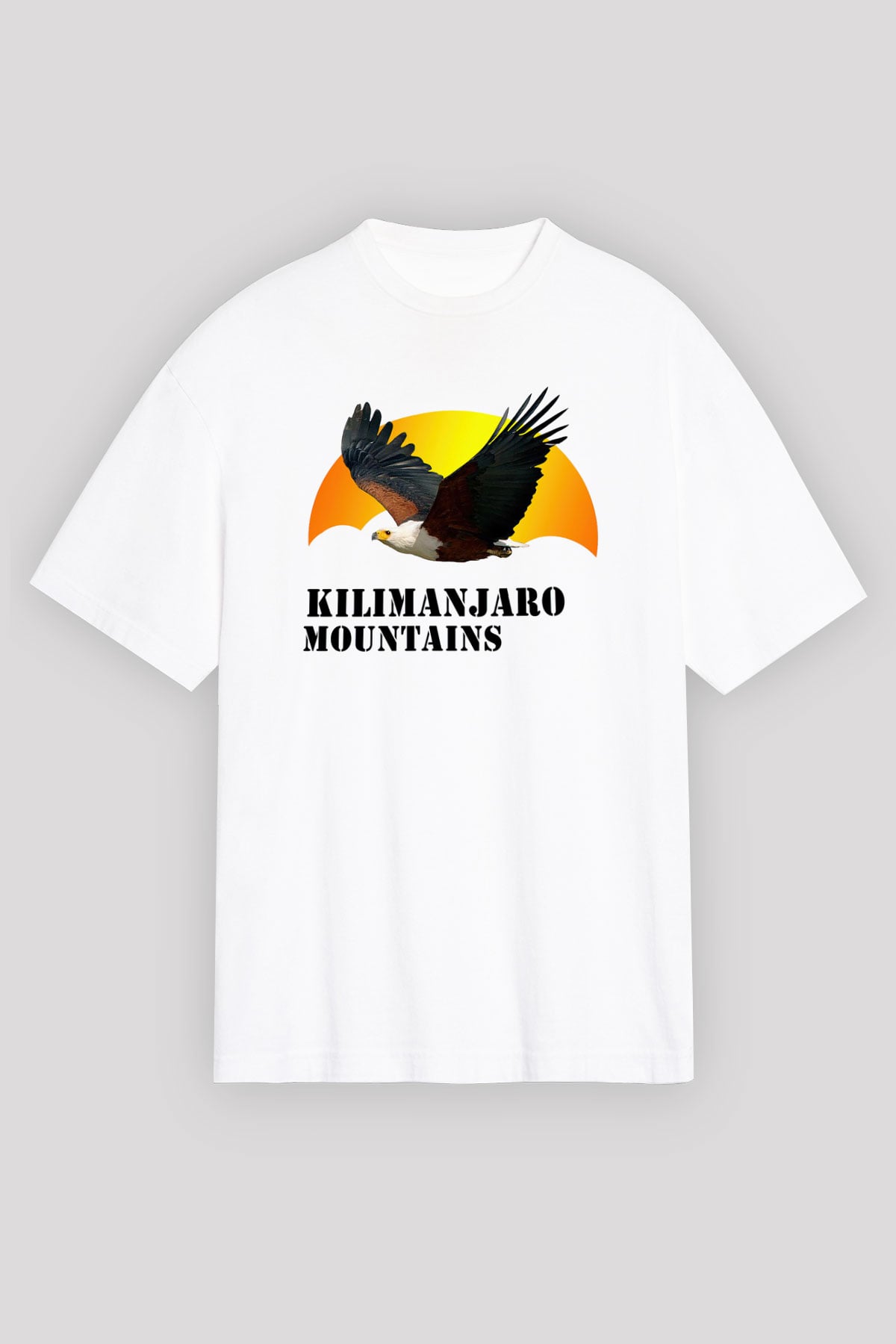 Kilimanjaro Beyaz Unisex Oversize Tişört T-Shirt