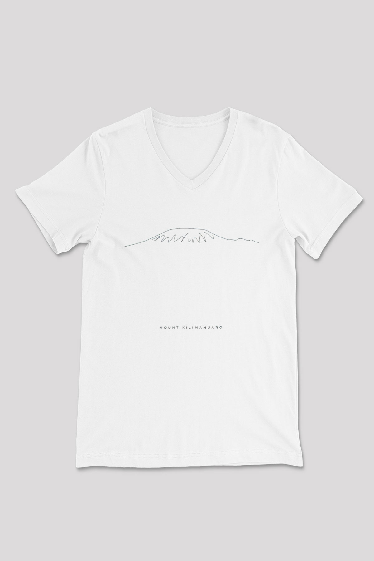 Kilimanjaro Beyaz Unisex V Yaka Tişört