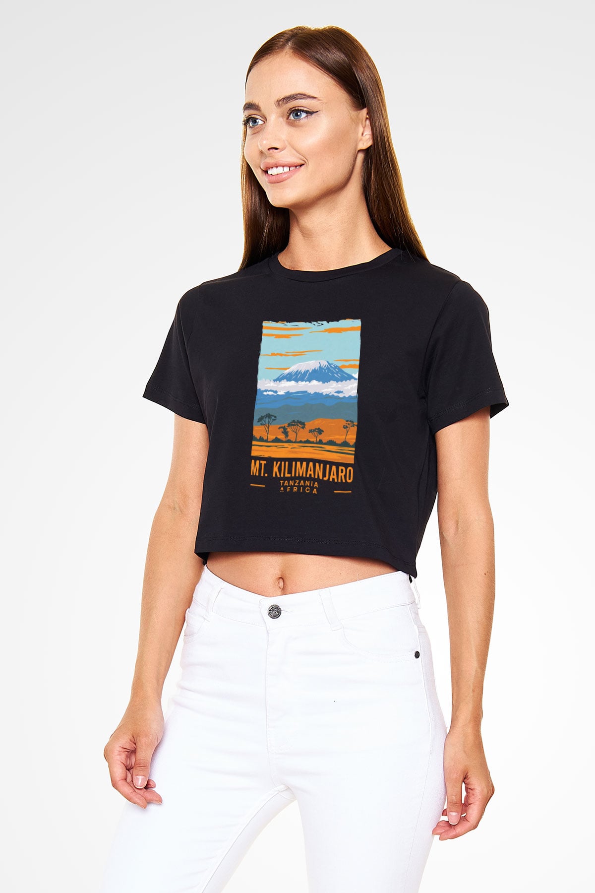 Kilimanjaro Siyah  Crop Top Tişört