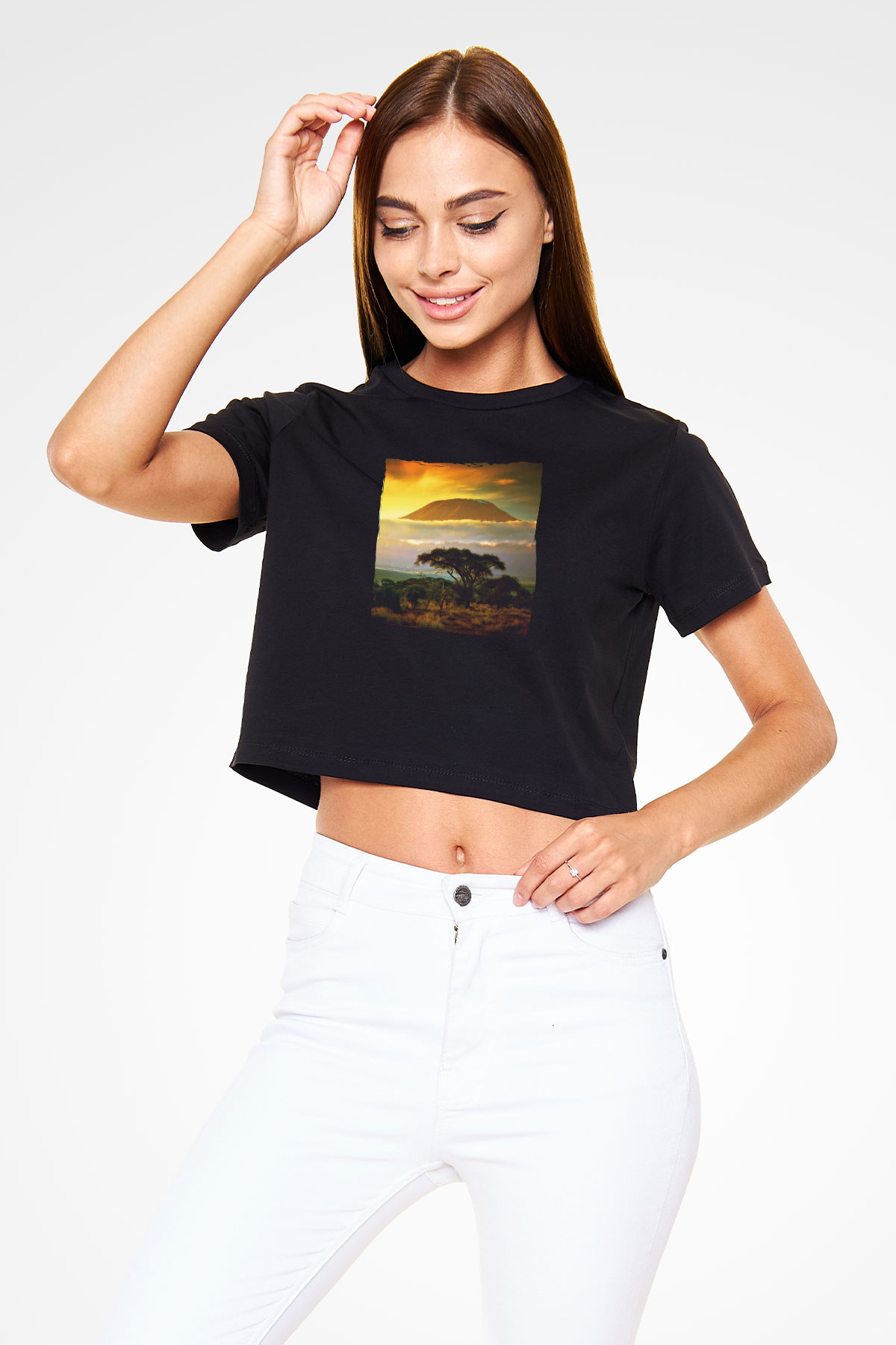 Kilimanjaro Siyah  Crop Top Tişört