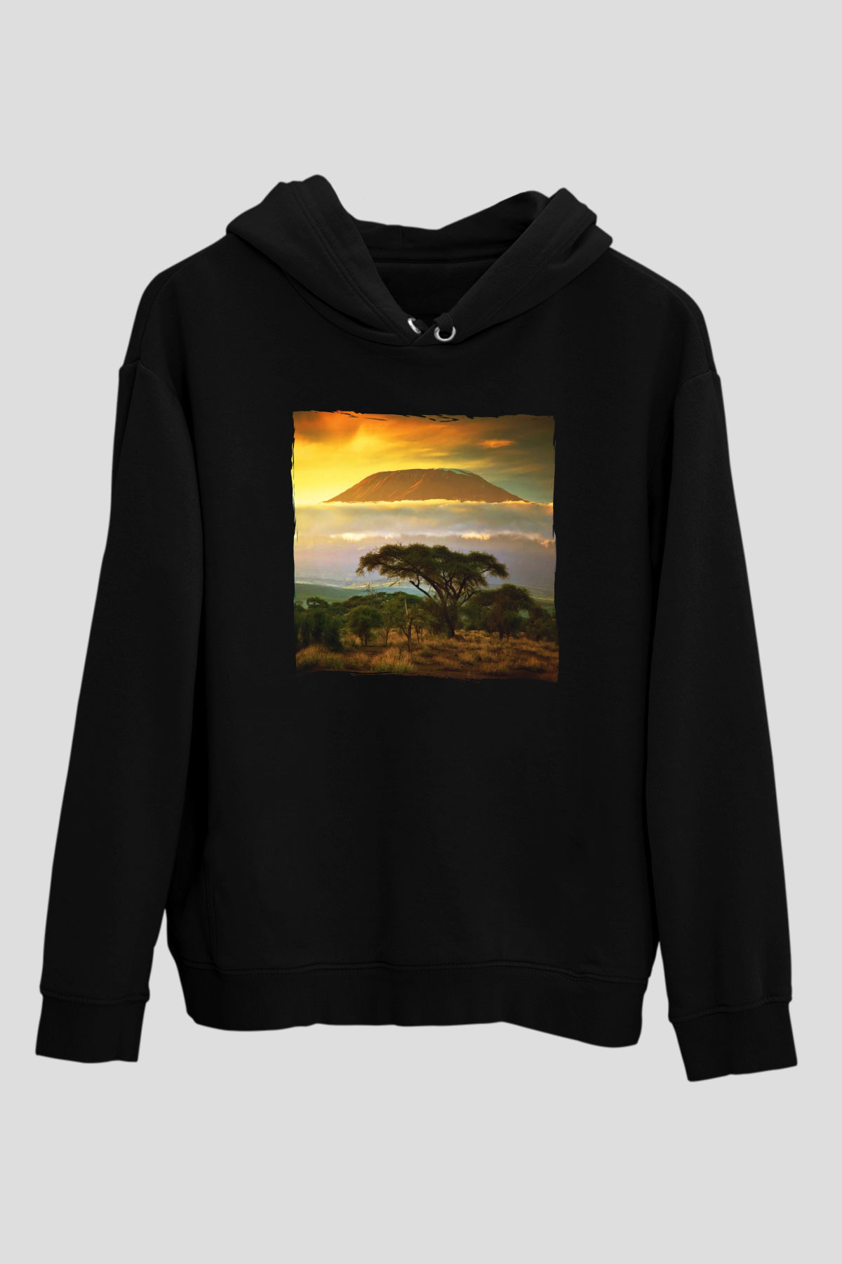 Kilimanjaro Siyah Unisex Hoodie