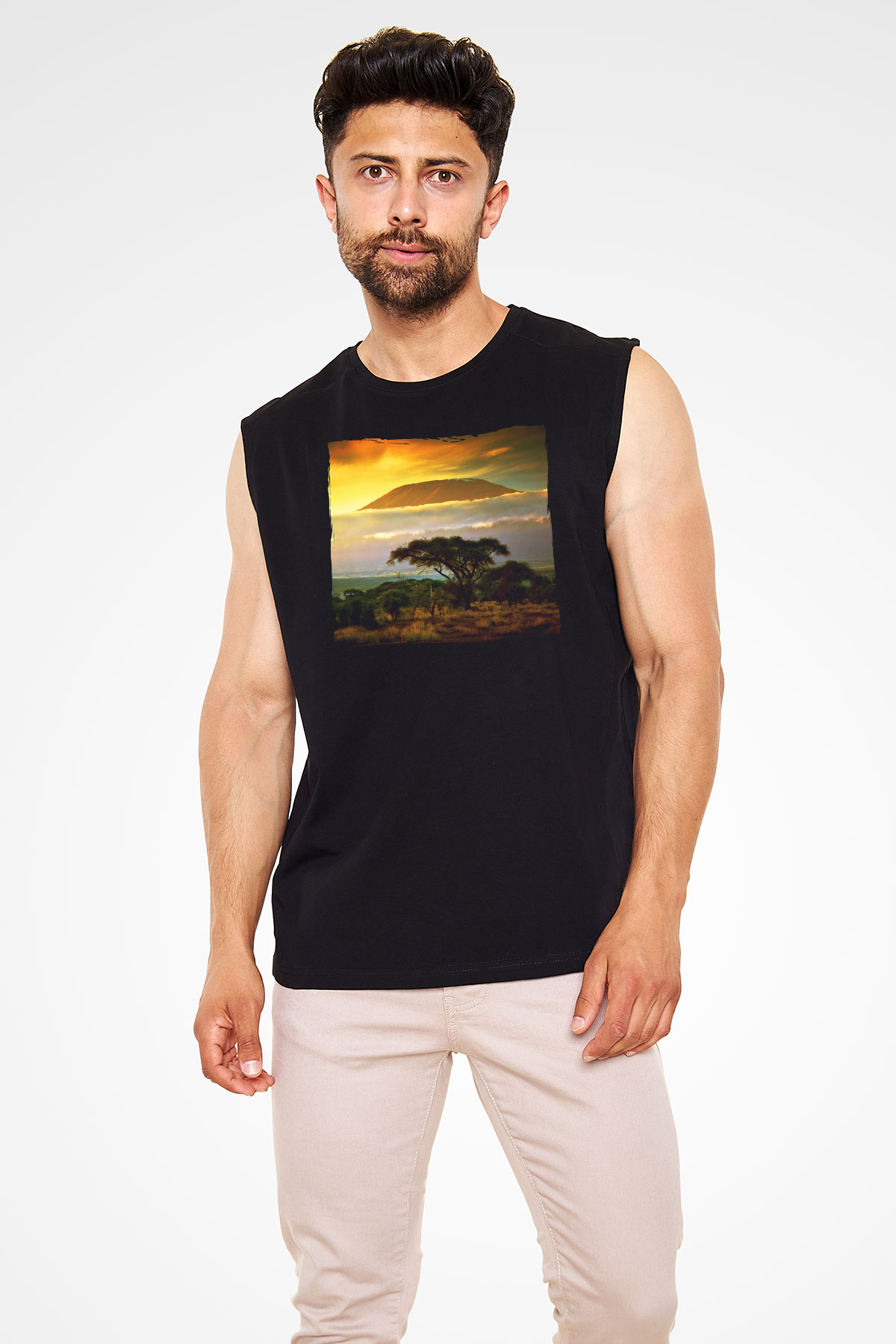 Kilimanjaro Siyah Unisex Kolsuz Tişört