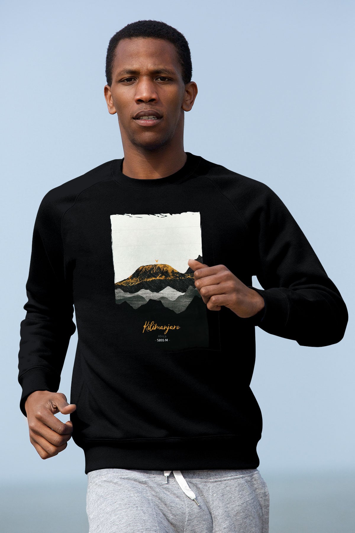 Kilimanjaro Siyah Unisex Sweatshirt