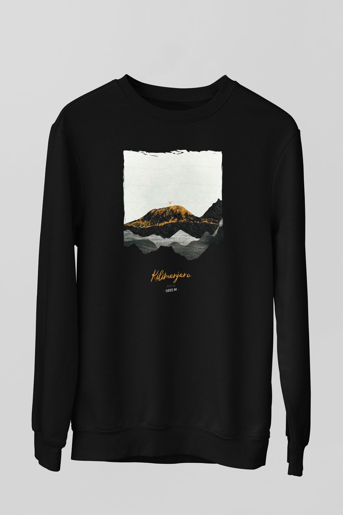 Kilimanjaro Siyah Unisex Sweatshirt