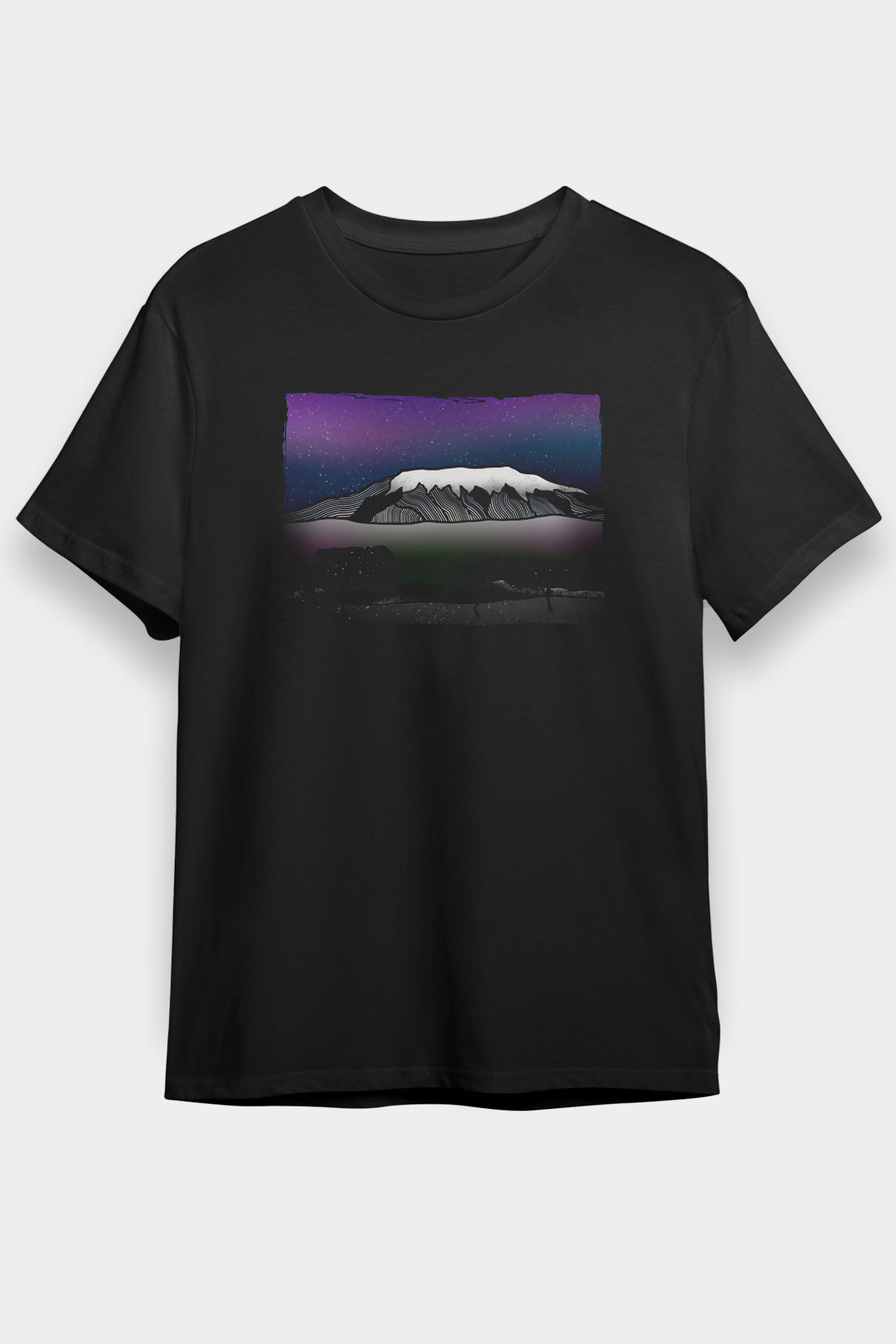 Kilimanjaro Siyah Unisex Tişört T-Shirt - TişörtFabrikası