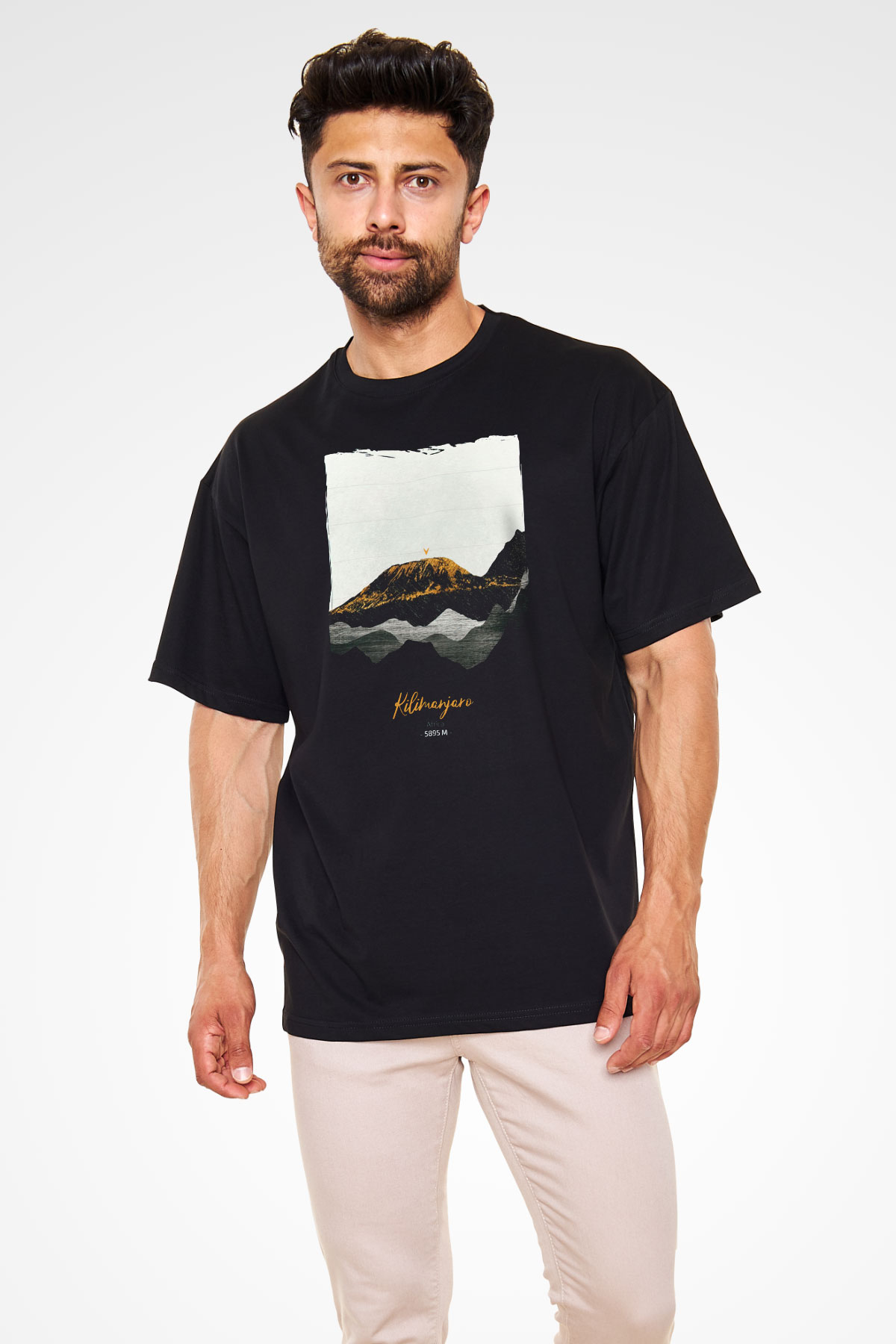 Kilimanjaro Siyah Oversize Tişört Oversize T-shirt - TişörtFabrikası