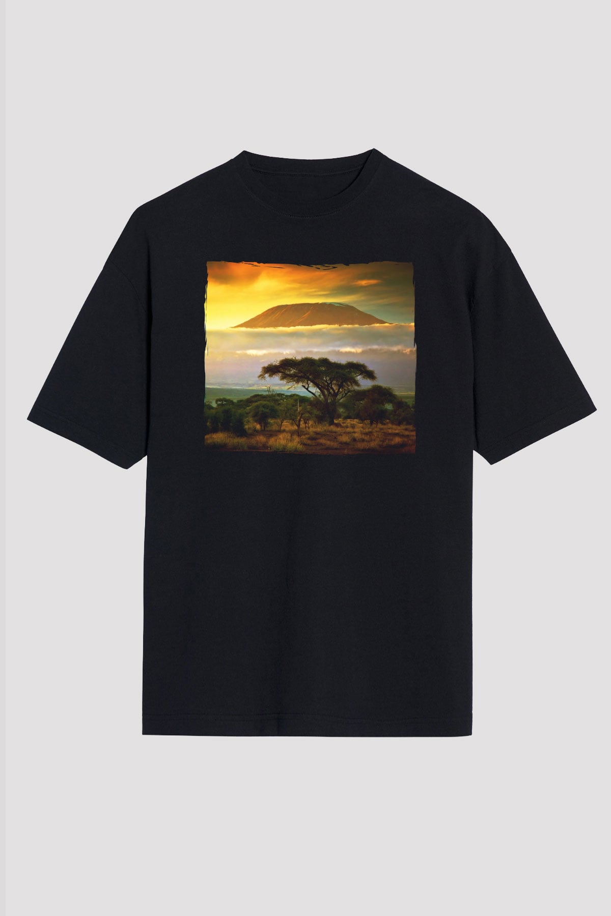 Kilimanjaro Siyah Oversize Tişört Oversize T-shirt - TişörtFabrikası
