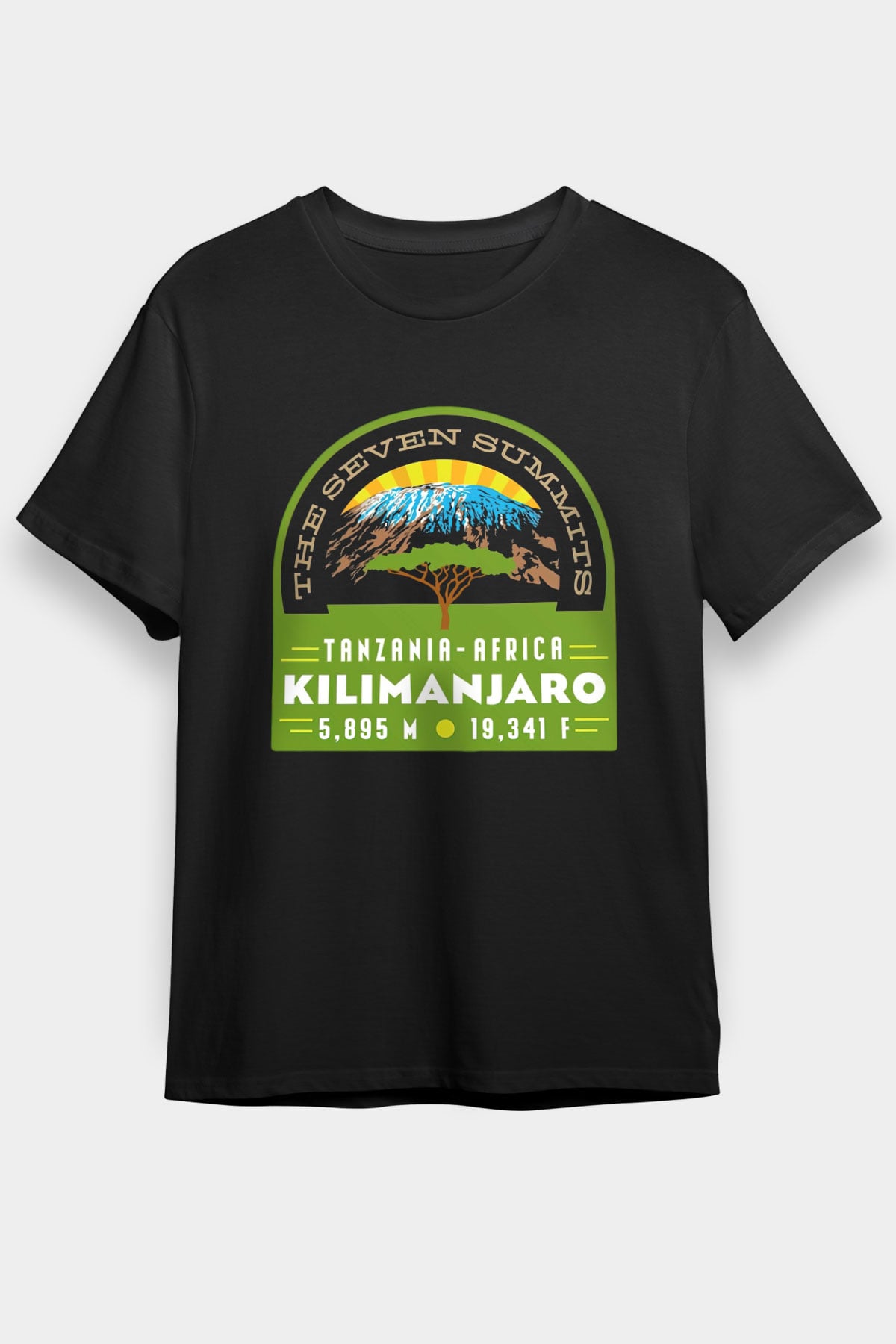 Kilimanjaro Siyah Unisex Tişört T-Shirt - TişörtFabrikası