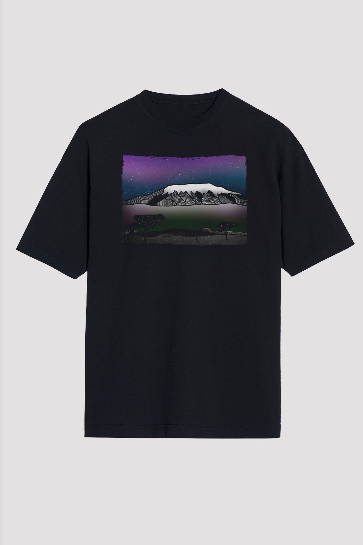 Kilimanjaro Siyah Oversize Tişört Oversize T-shirt - TişörtFabrikası