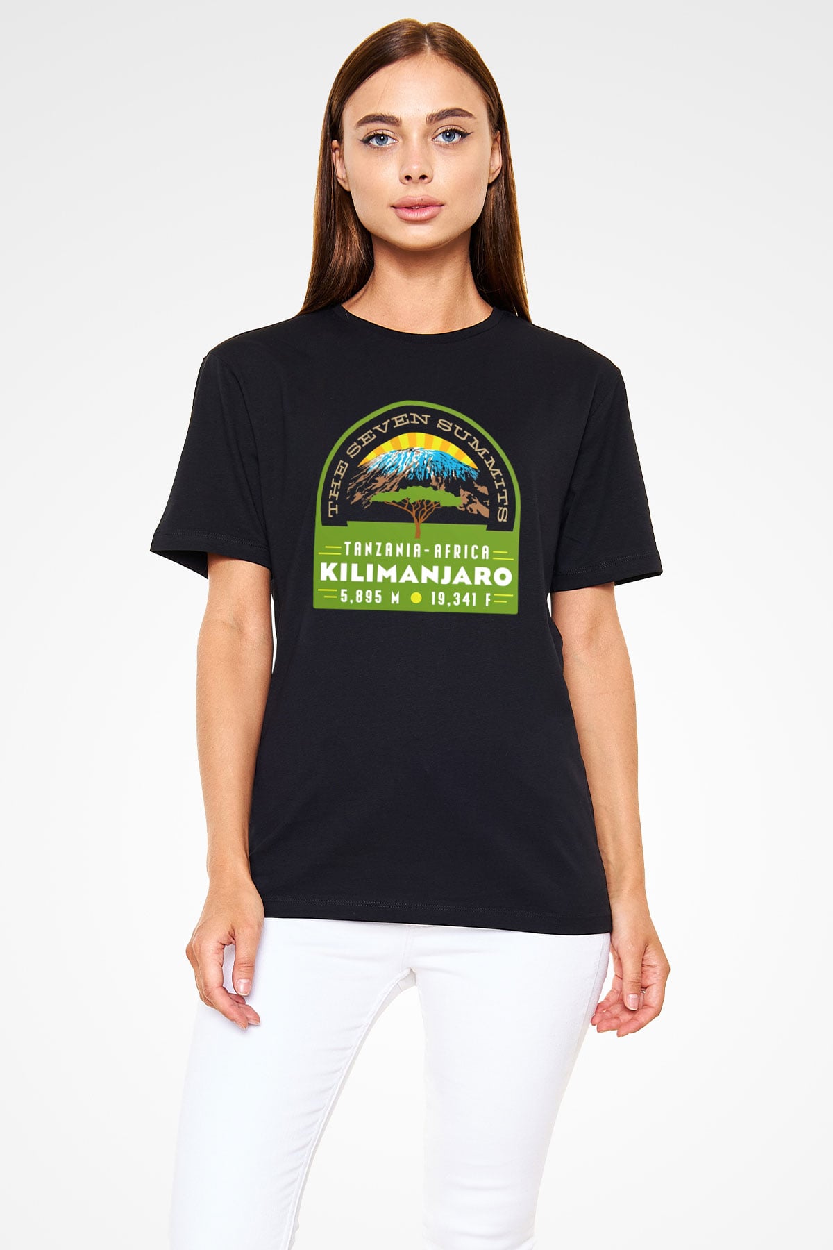 Kilimanjaro Siyah Unisex Tişört T-Shirt - TişörtFabrikası