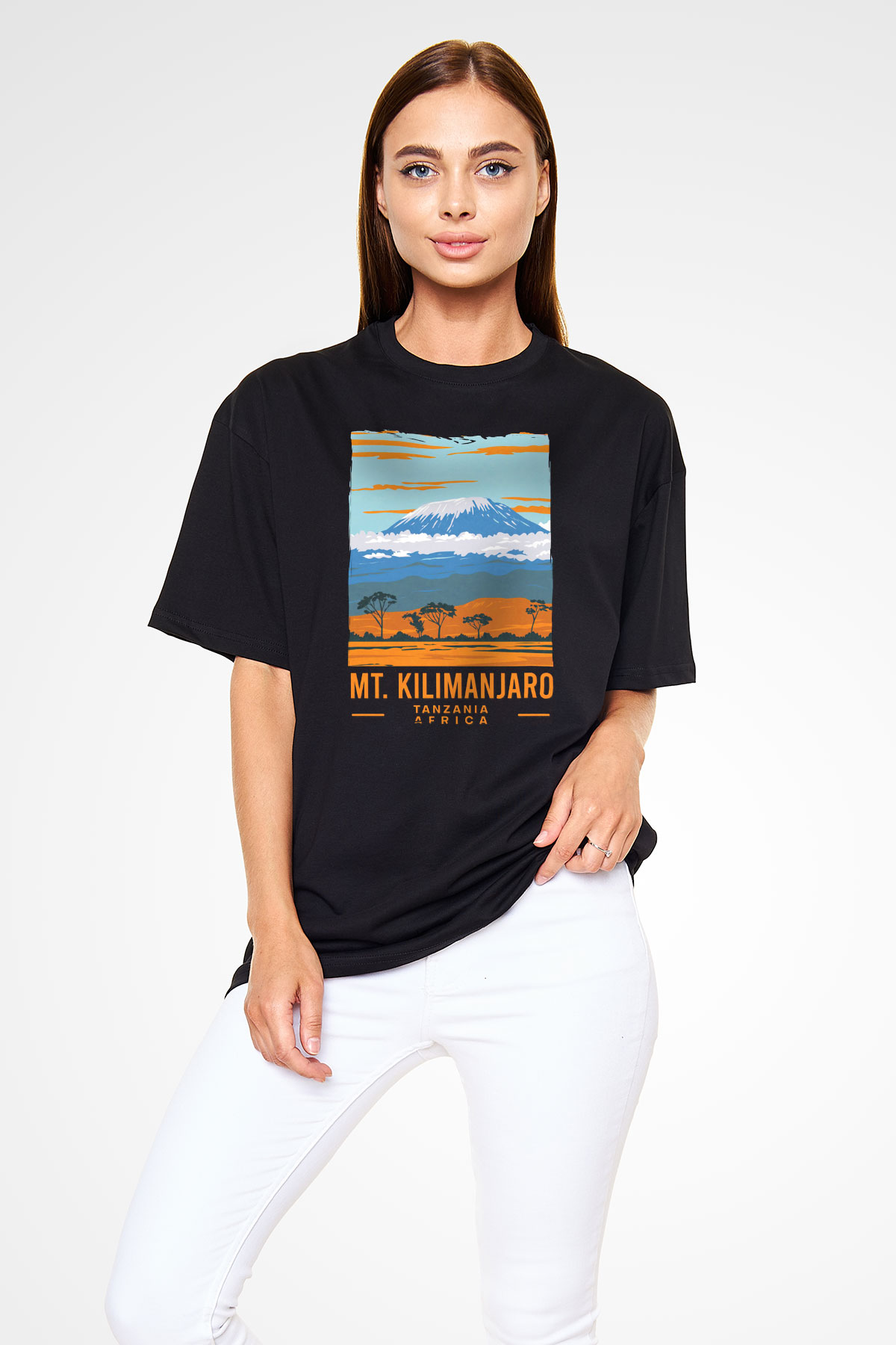 Kilimanjaro Siyah Oversize Tişört Oversize T-shirt - TişörtFabrikası