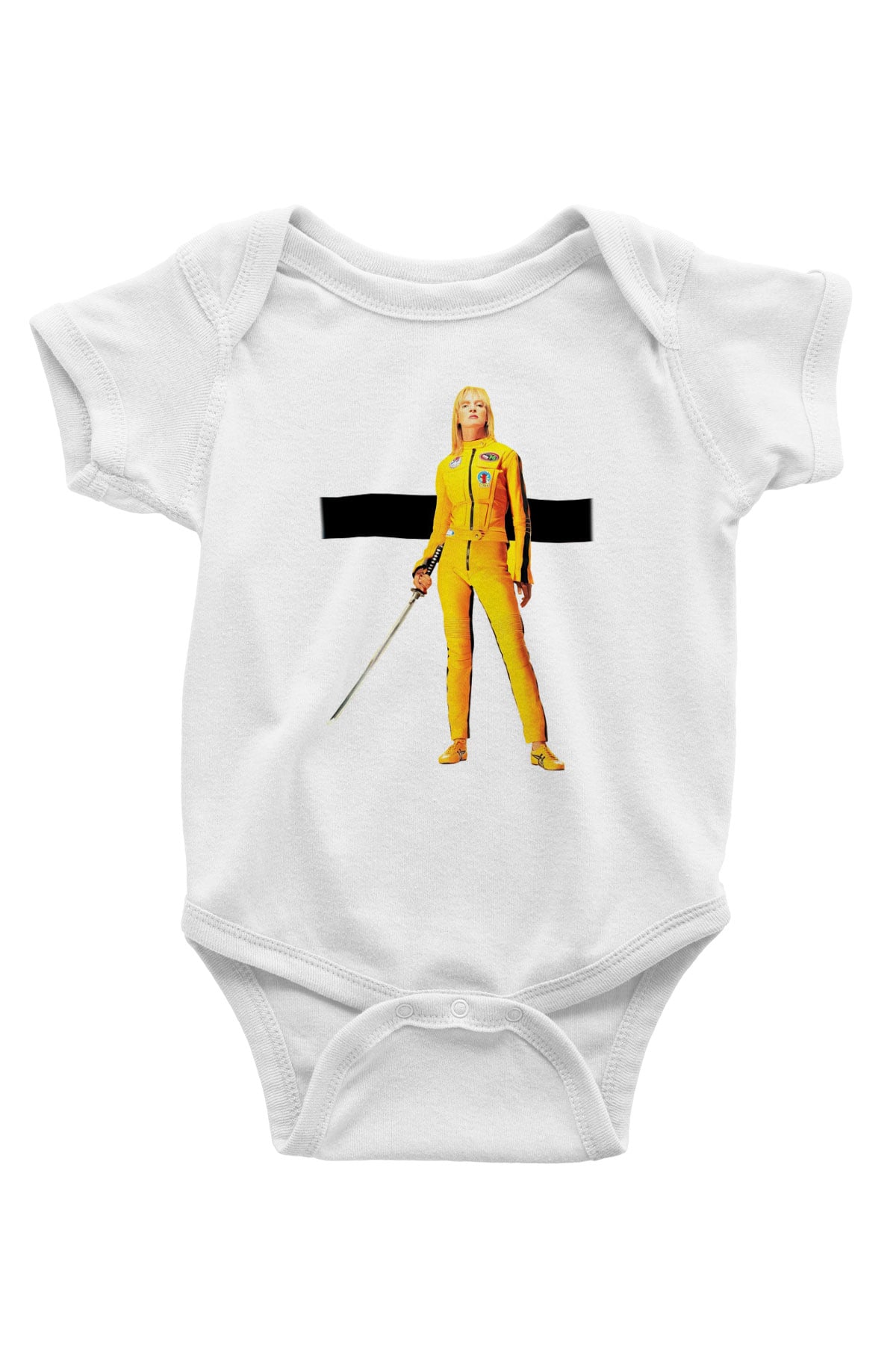 Kill Bill Baskılı Beyaz Unisex Bebek Body - Zıbın