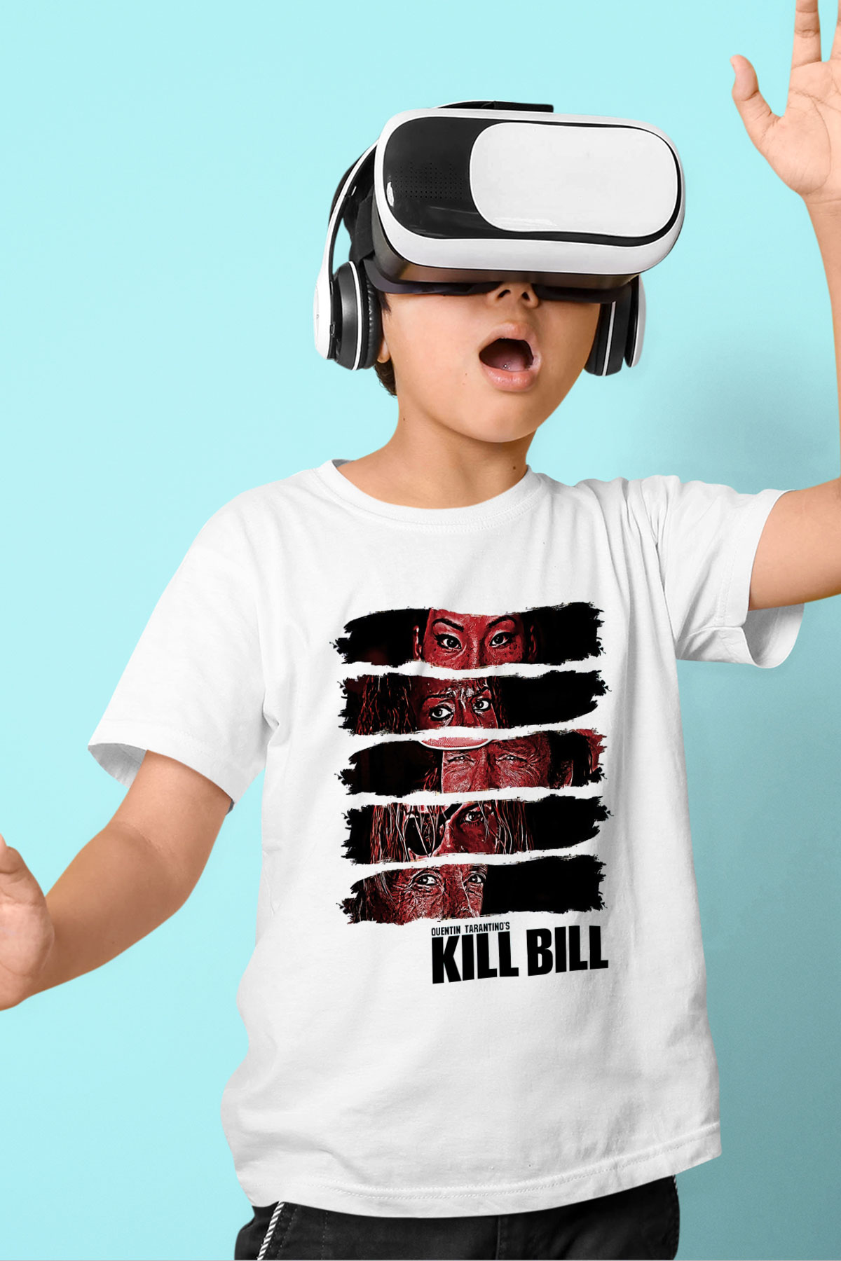 Kill Bill Baskılı Beyaz Unisex Çocuk Tişört