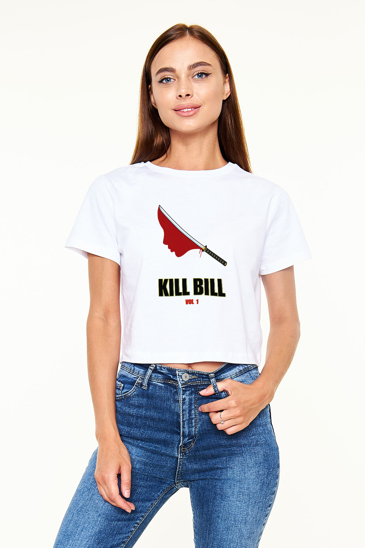 Kill Bill Beyaz Croptop Tişört