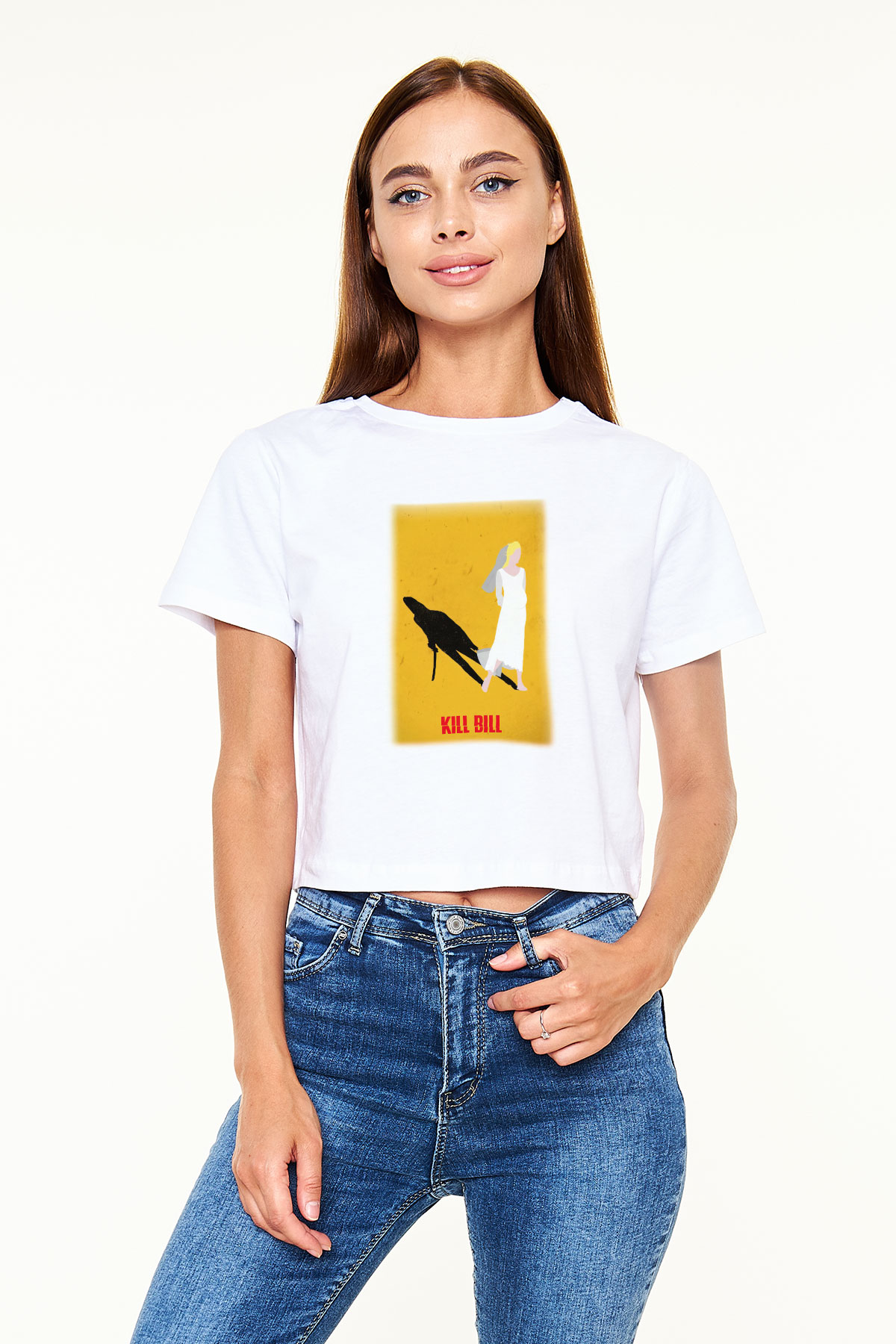 Kill Bill Beyaz Croptop Tişört